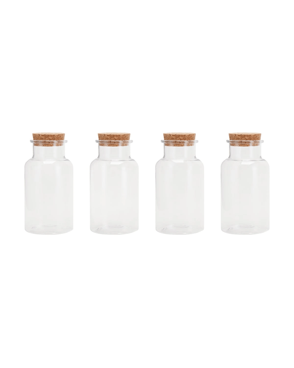4 Pack Candy Jars with Cork Lids