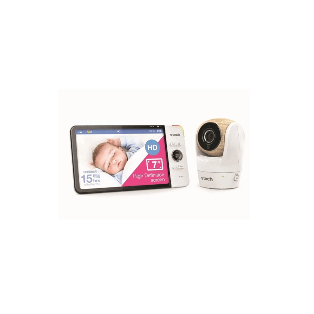 2 Vtech 2 Camera 7 Inch Full Colour Hd Pan Tilt Baby Monitor Video Audio -
 - White, 2 of 3