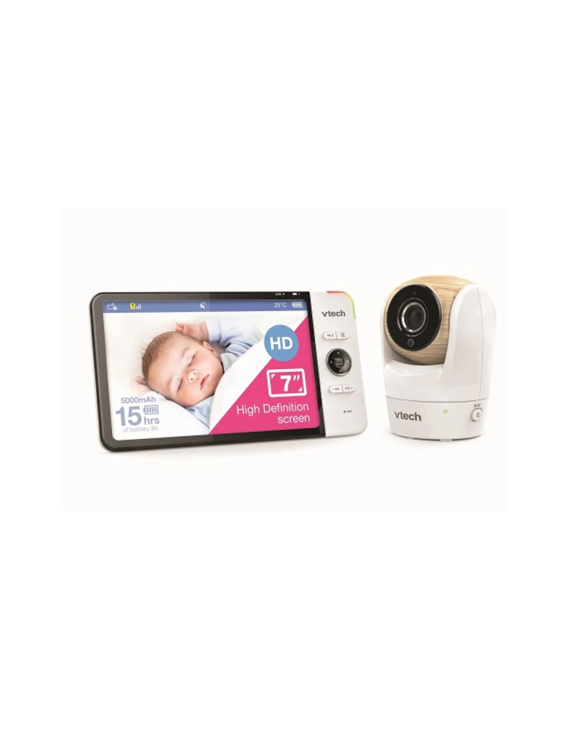 2 Vtech 2 Camera 7 Inch Full Colour Hd Pan Tilt Baby Monitor Video Audio -
 - White, 2 of 3