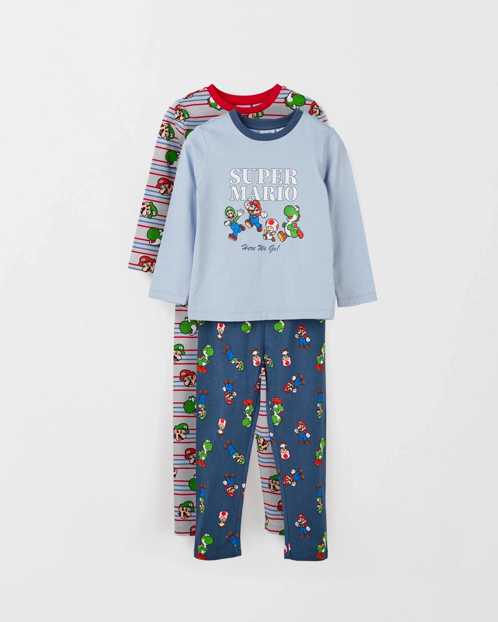 1 Super Mario Australian Cotton 2 Pack Younger Boys Pyjama Set MARIO, 1 of 8