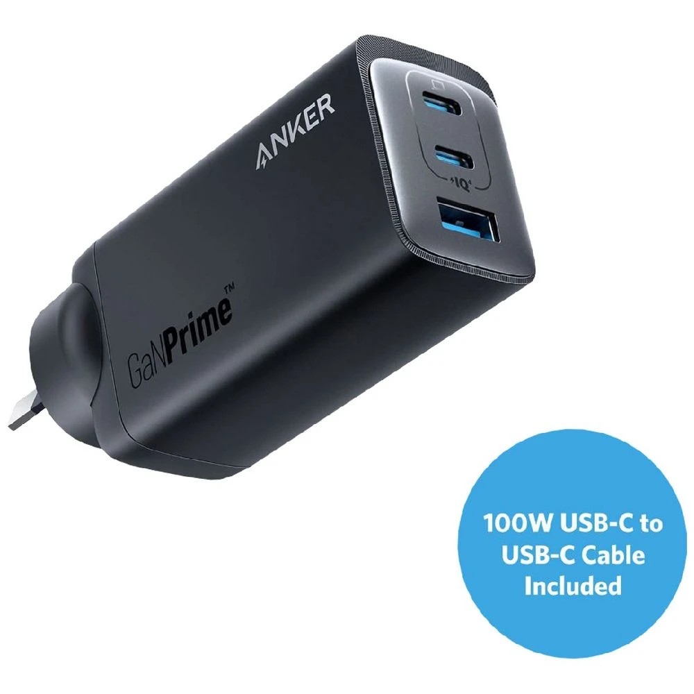 1 Anker 120W 3-Port Wall Charger Black, 1 of 8
