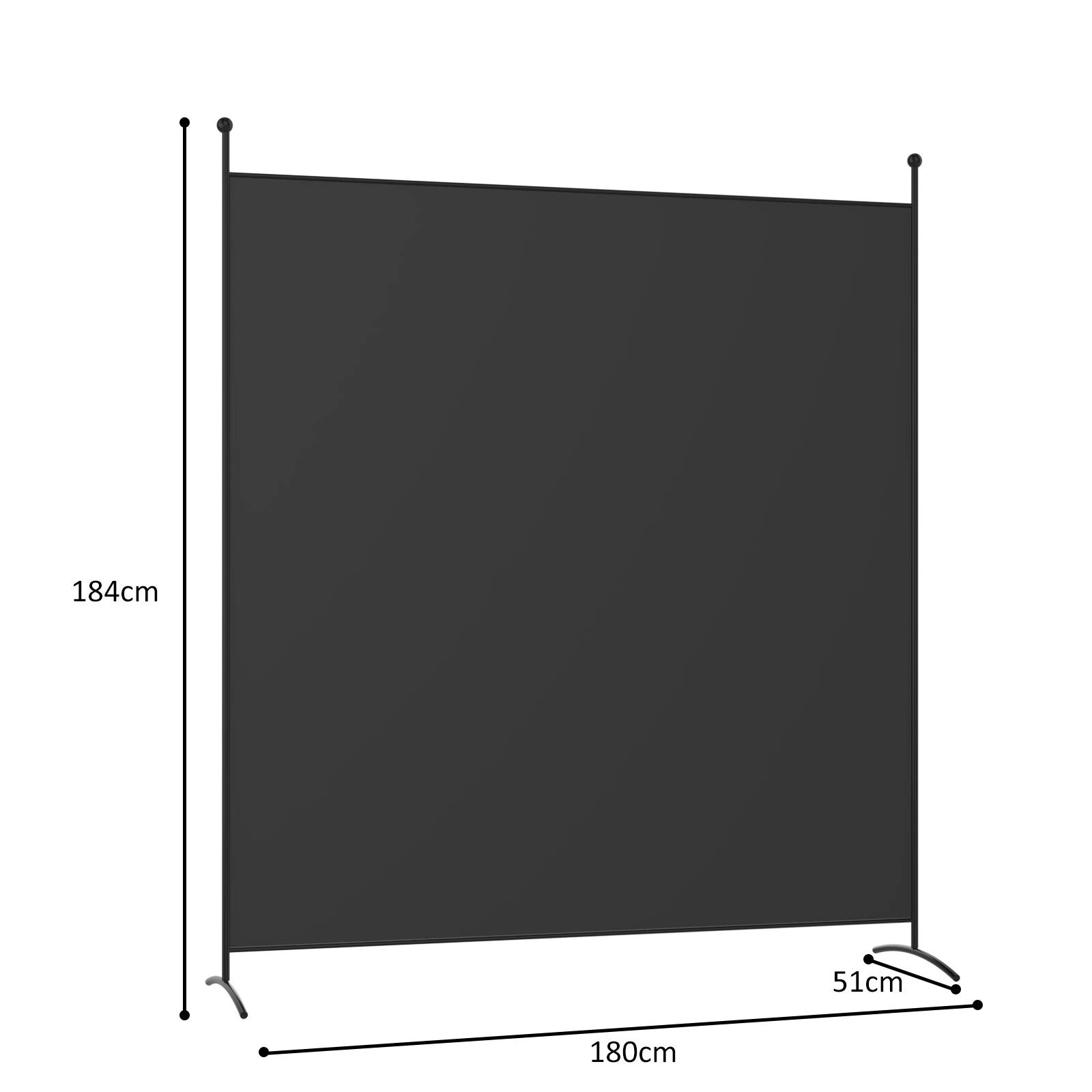 3 Costway 1 Panel Room Divider Wall Partition Stand Privacy Screen Home Office - Black, 3 of 3