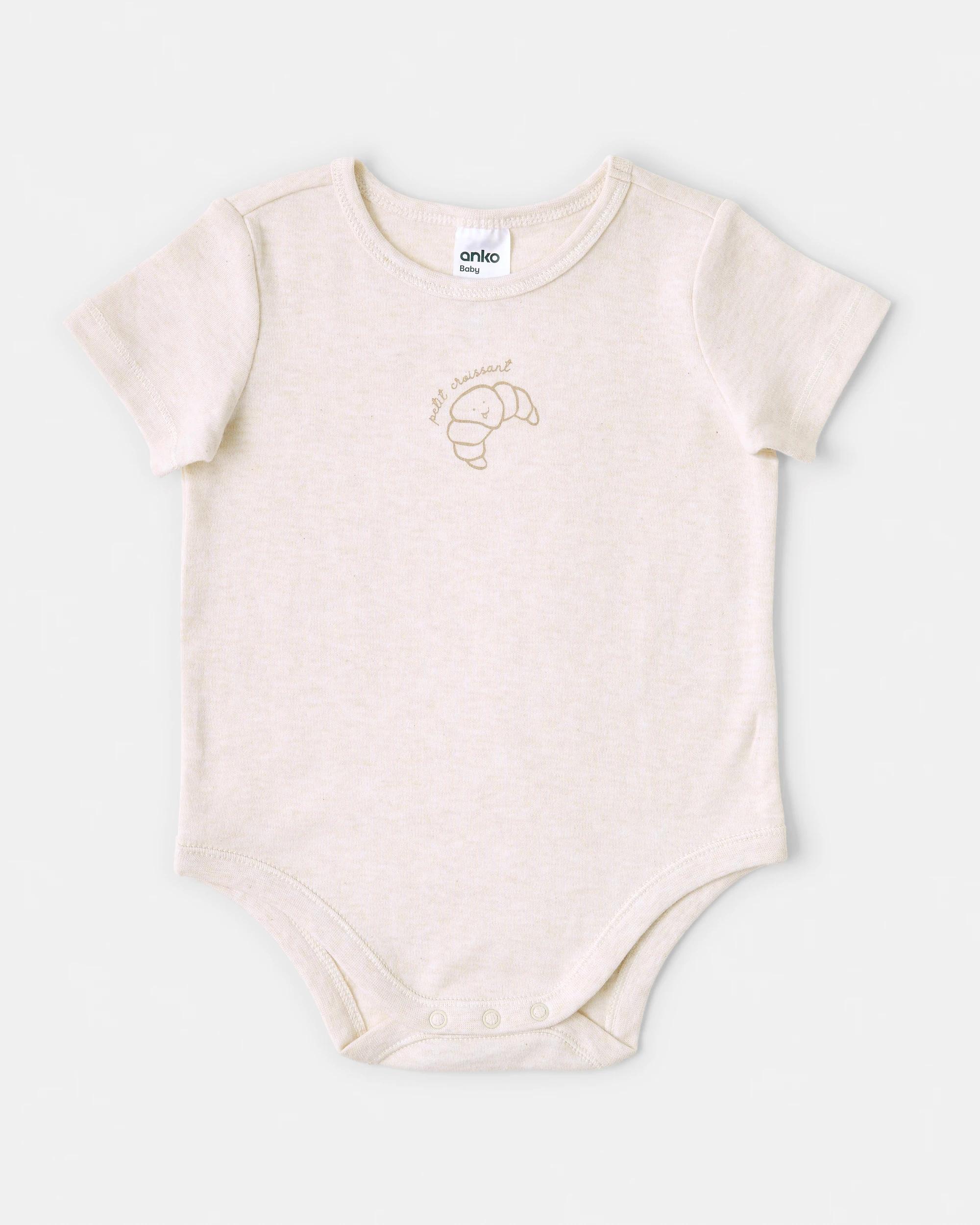 1 Cotton Short Sleeve Print Bodysuit Hny Crsnt, 1 of 3