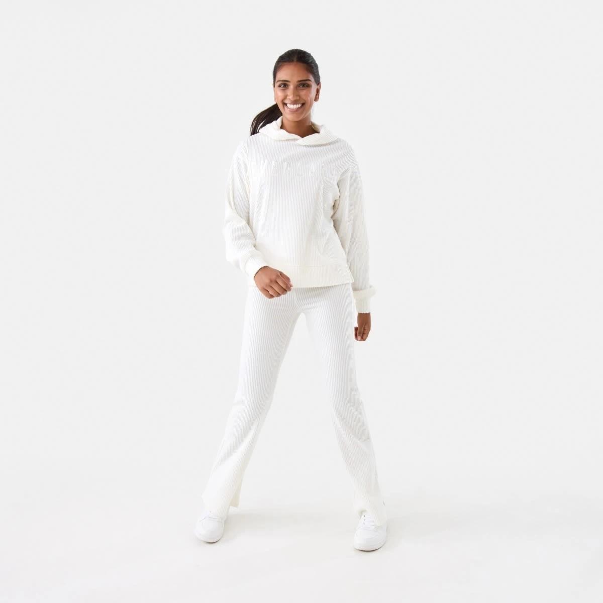 2 Everlast Womens Ribbed Luxe Hoodie Bone, 2 of 6