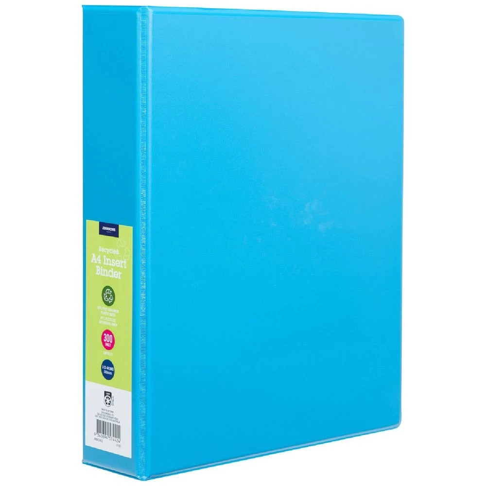 1 J.Burrows Insert Binder A4 3 D-Ring 38mm Blue, 1 of 6