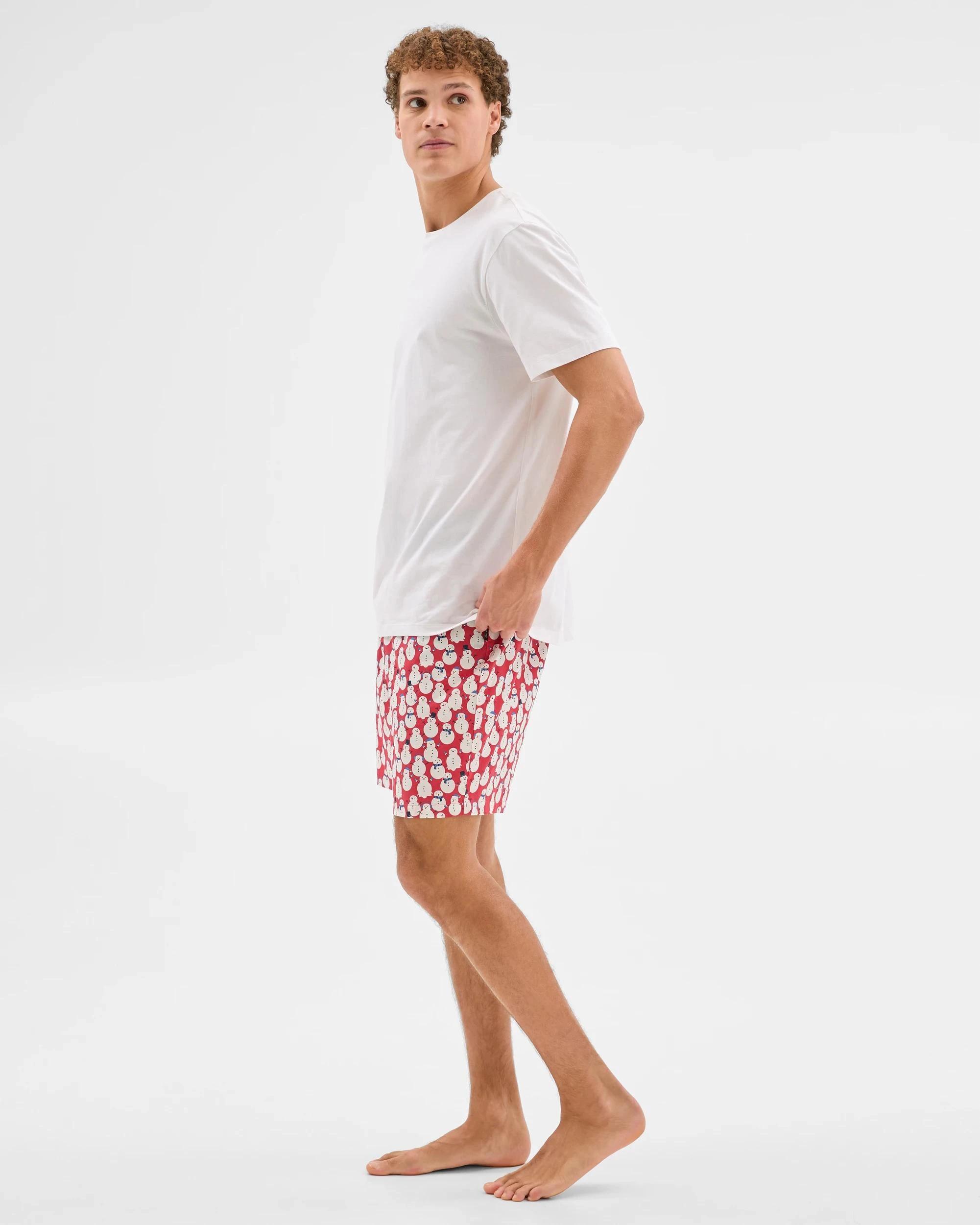 2 Christmas Snowman Mens Woven Lounge Sleep Short - Maxx CHRISTMAS SNOWMAN, 2 of 5