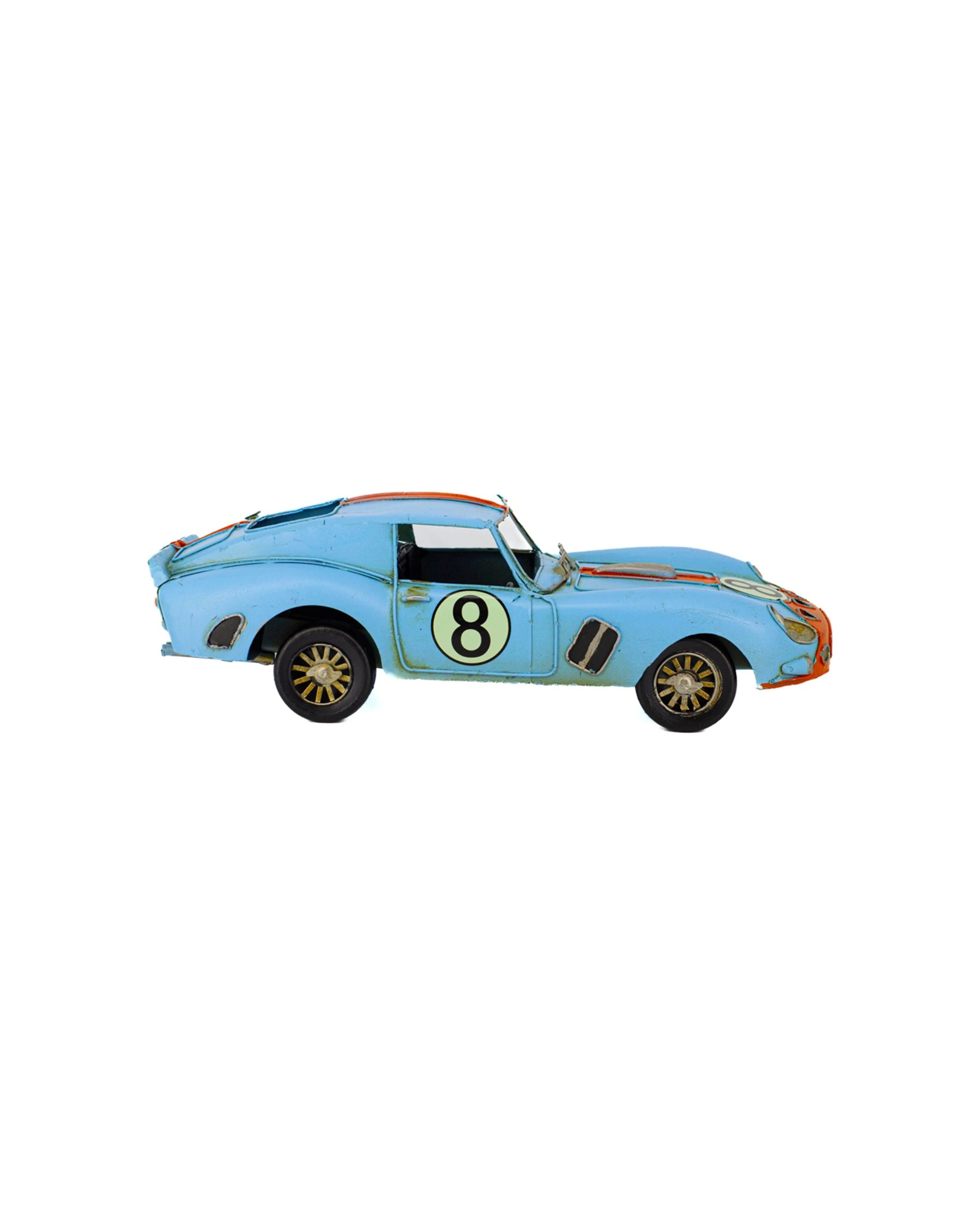 3 Boyle Metal Collectable No. 8 Racer Vintage Racing Model - Blue, 3 of 5