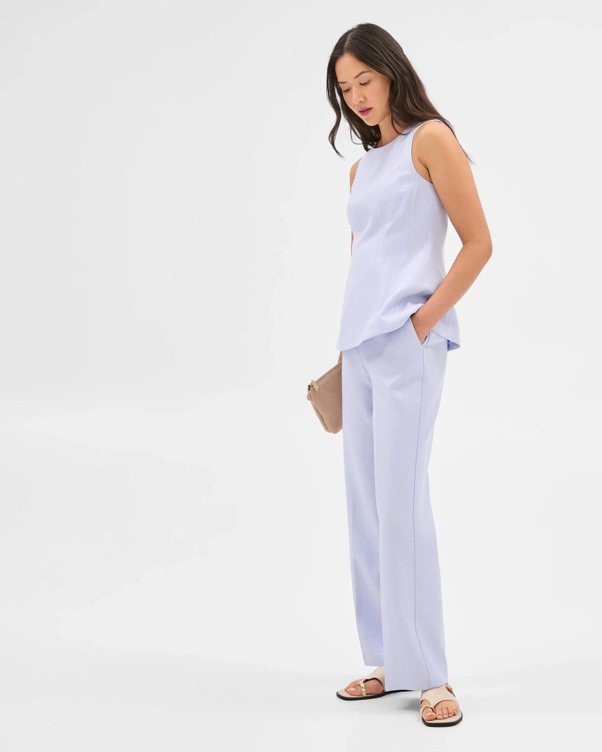 1 Textured Straight Leg Pants - Preview BABY LAVENDER, 1 of 6