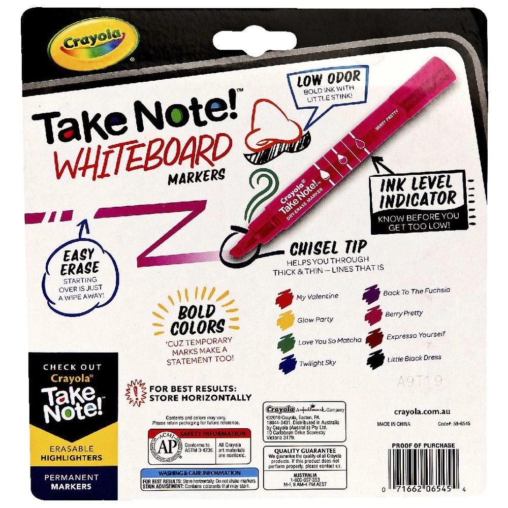 4 Crayola Take Note Whiteboard Markers Chisel Assorted 12 Pack, 4 of 4