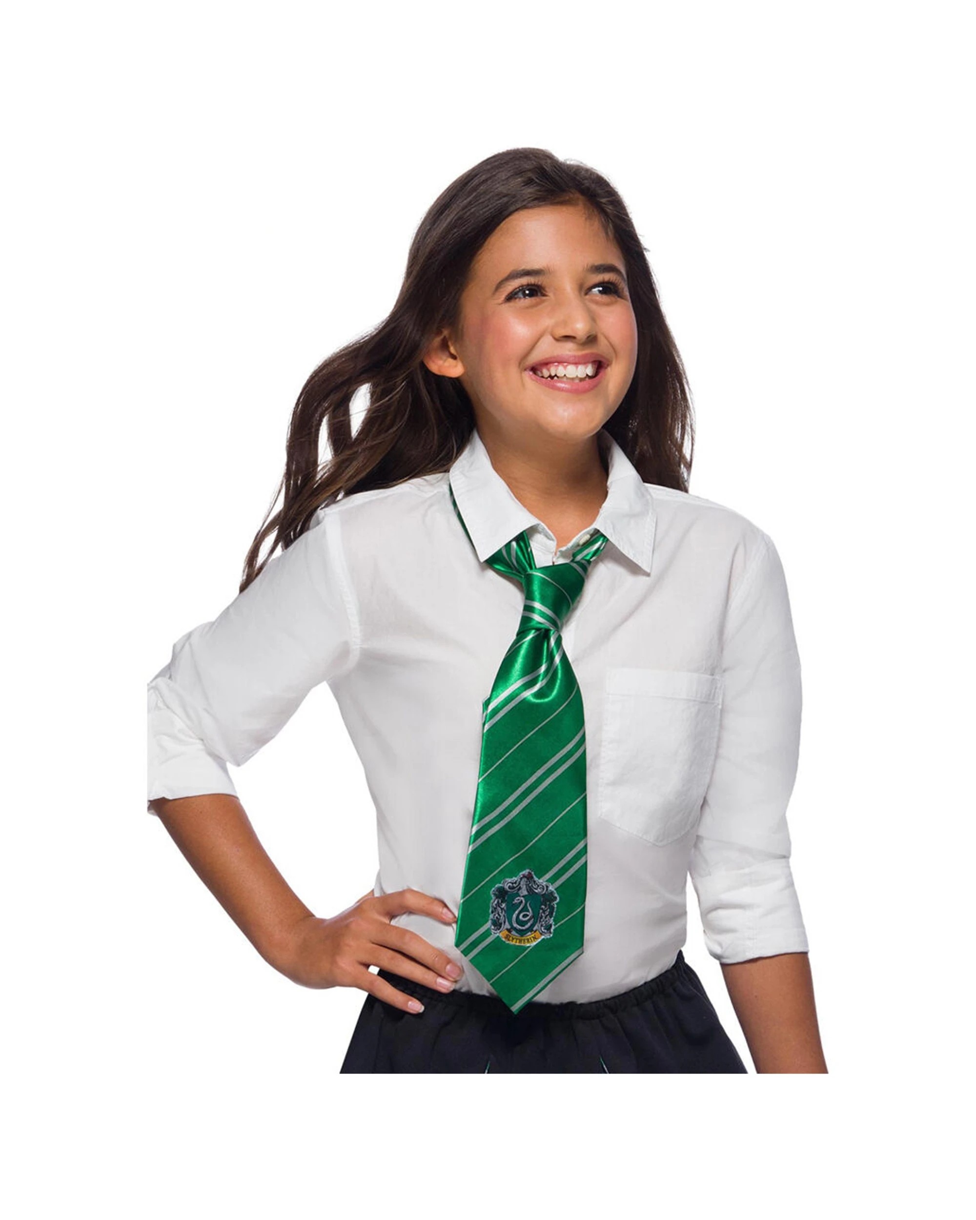 1 Harry Potter Slytherin Wizard Tie Costume Accessory Unisex Adult - Green, 1 of 3