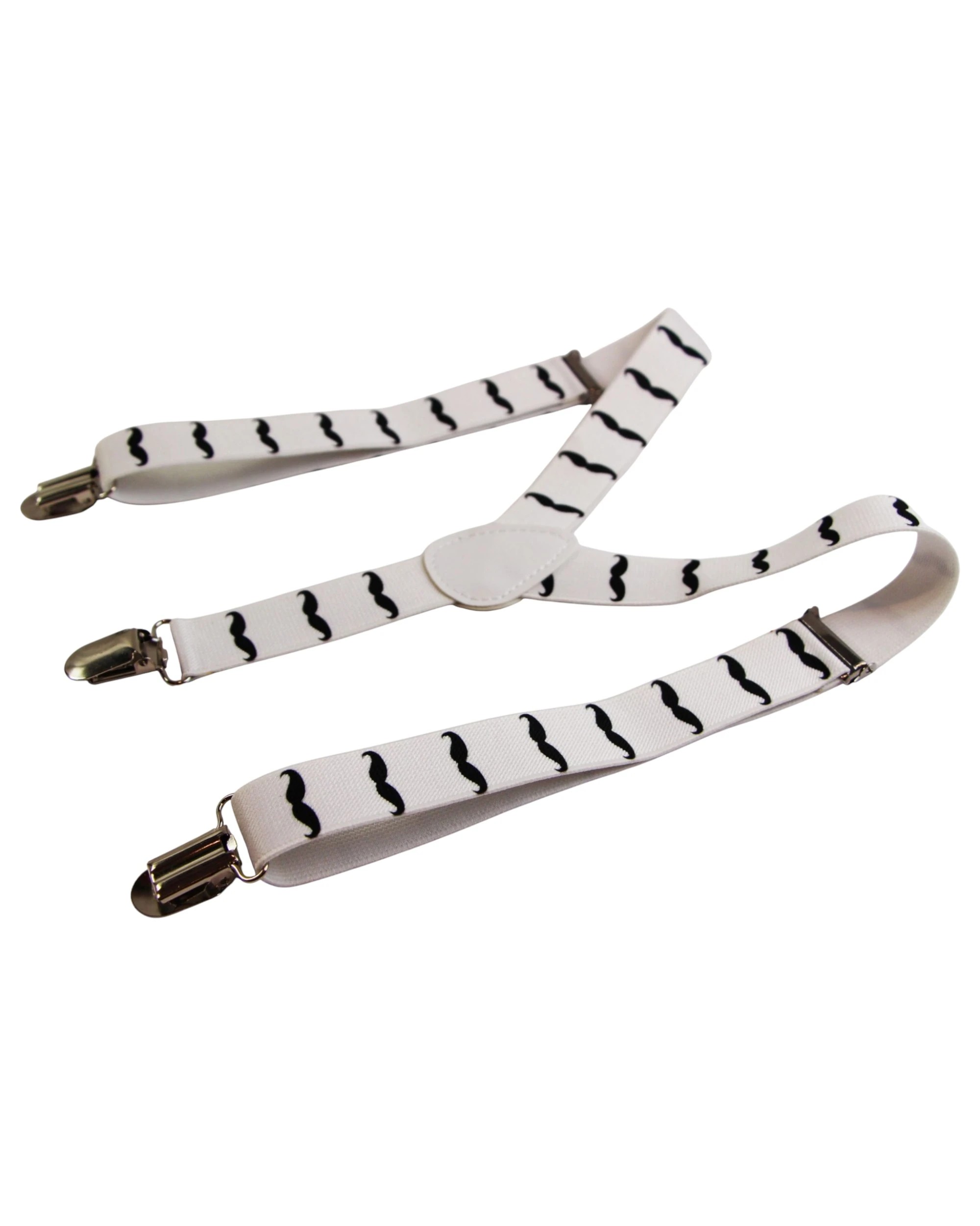 3 Zasel Boys Adjustable White With Black Moustaches Patterned Suspenders - Multi - Multi, 3 of 4