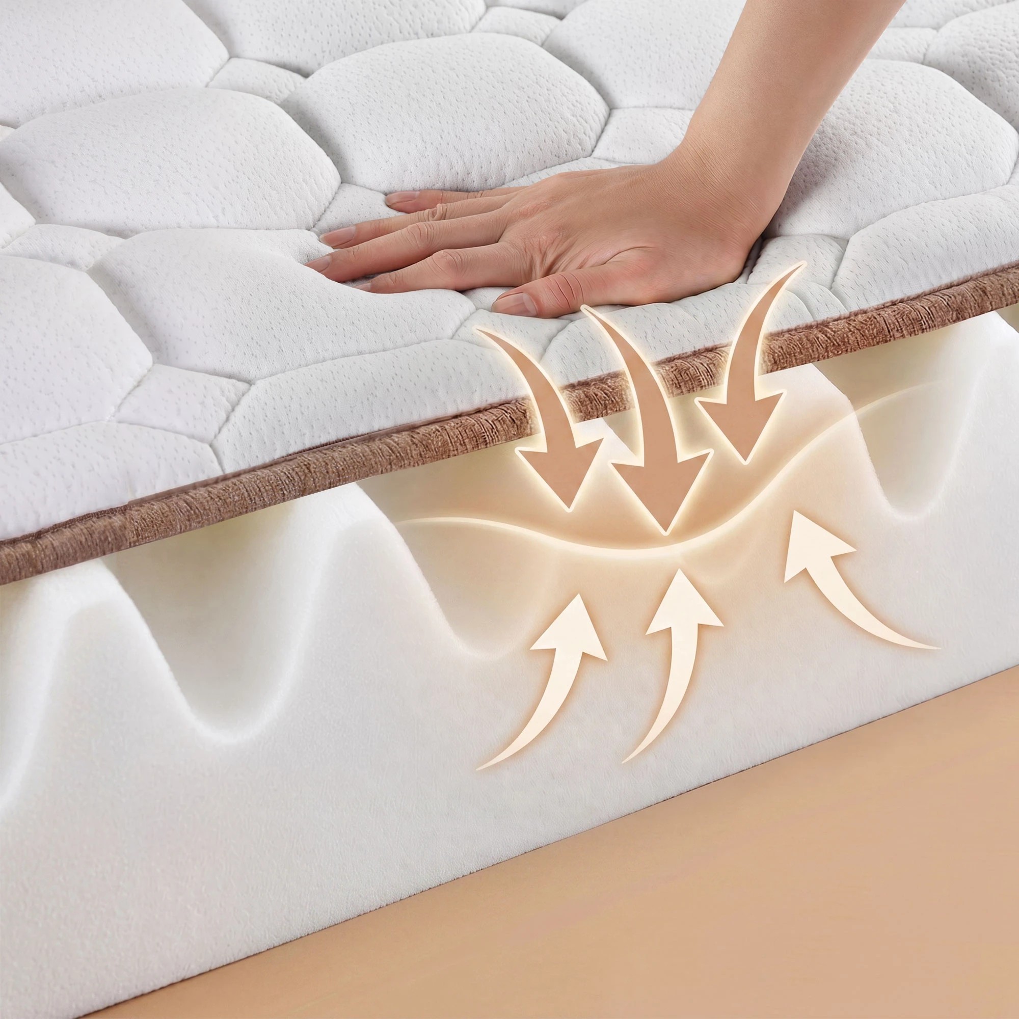 8 Giselle Bedding 20cm Firm Mattress Pocket Spring for Bedroom or Guest Room - King Single Bed - White, 8 of 10