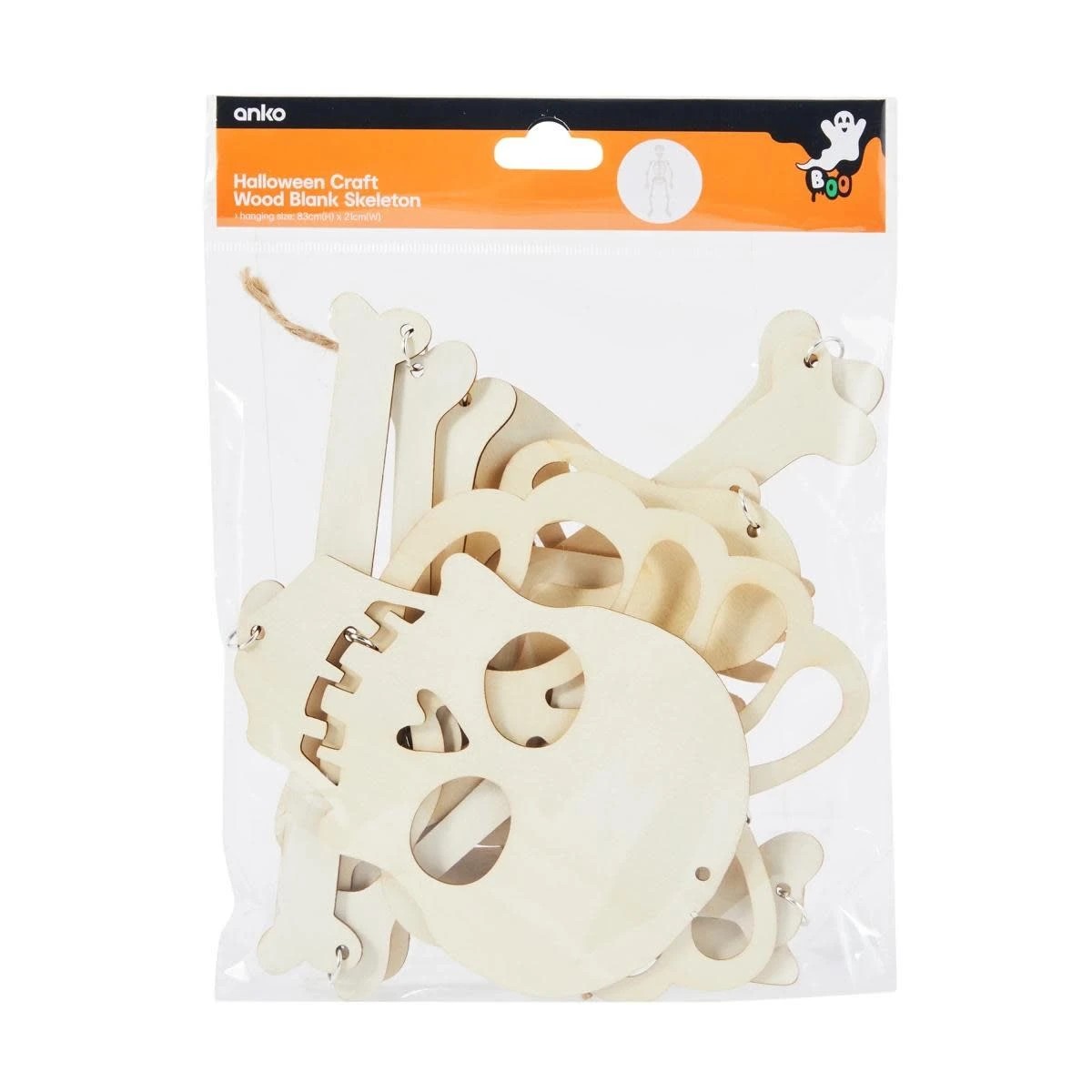 6 Halloween Craft Wood Blank Skeleton, 6 of 7