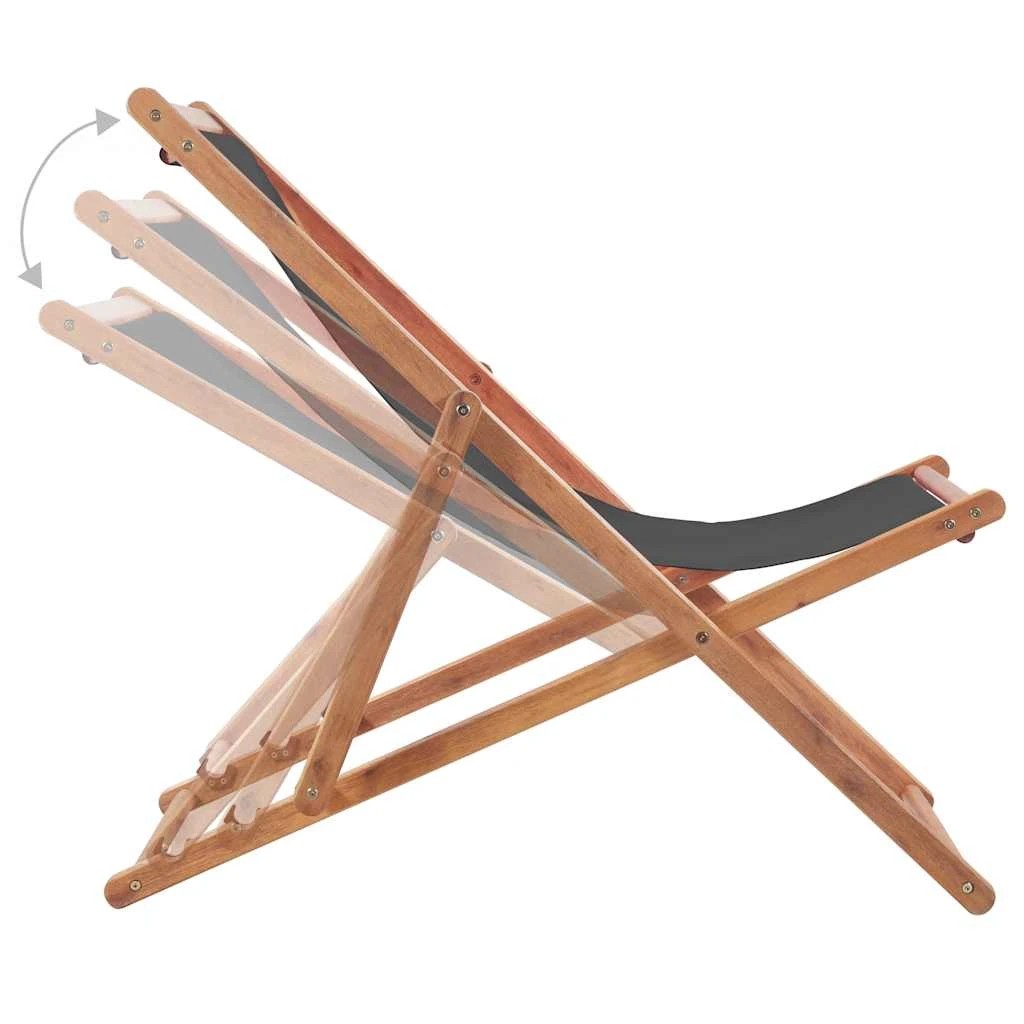 6 vidaXL Beach chair Foldable - Grey, 6 of 9