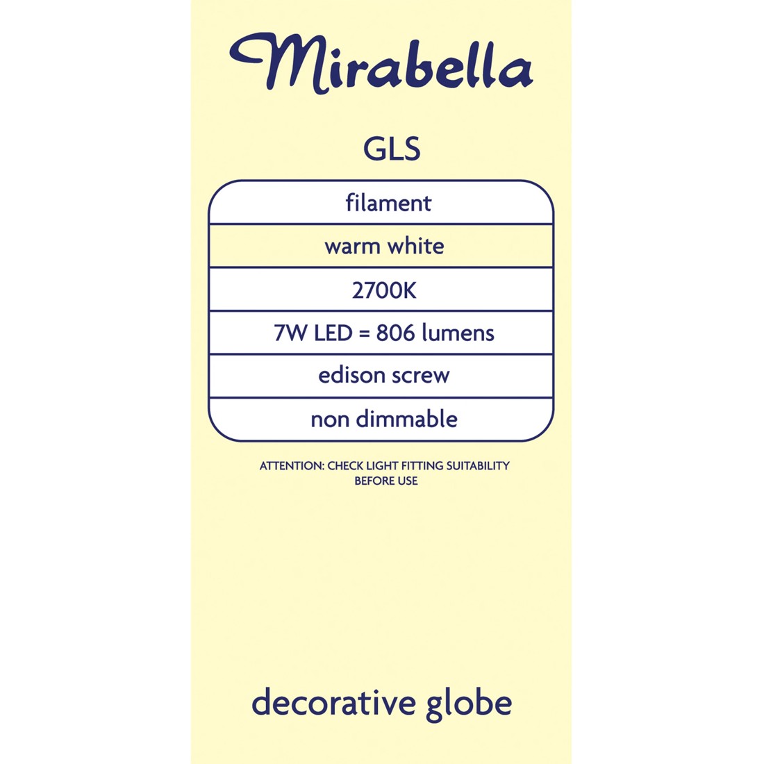 4 Mirabella E27 7W LED GLS Filament Bulb, 4 of 6
