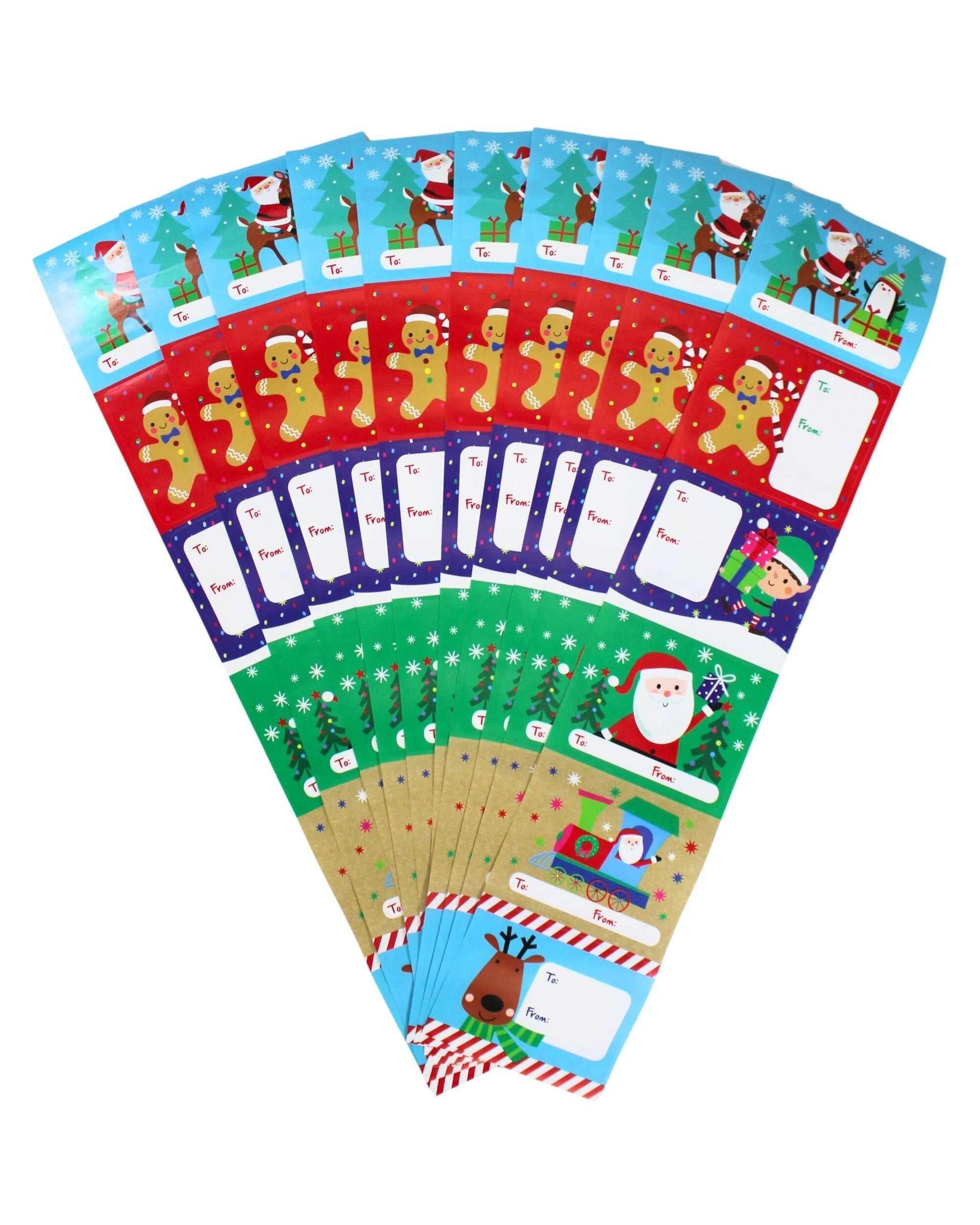 2 Artwrap Festive Christmas Gift Label Stickers Roll of 60 - Multi, 2 of 6