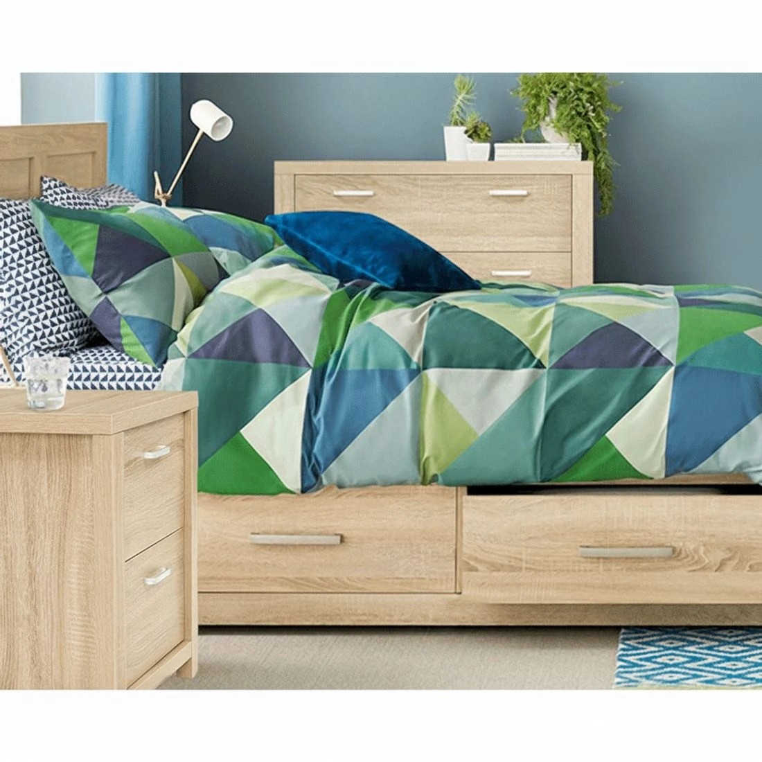 4 Artiss Bedside Table 2 Drawers - Natural, 4 of 5