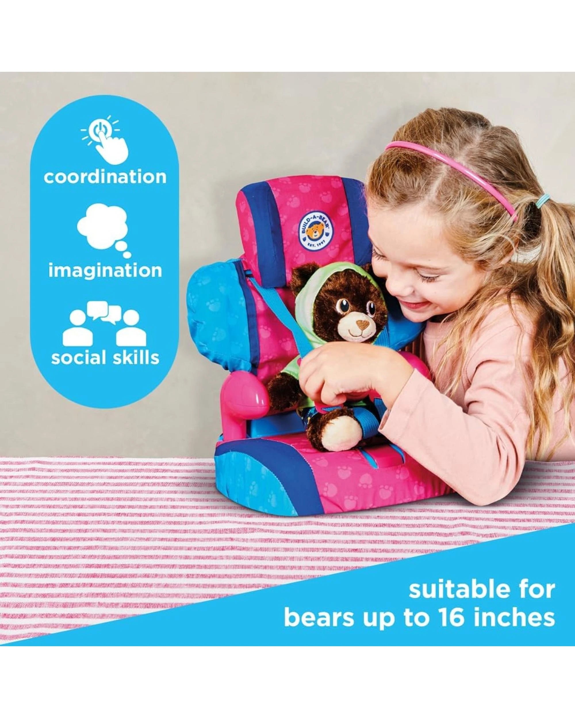 6 Casdon Build-A-Bear Workshop Furry Friend Car Booster Seat, 6 of 6