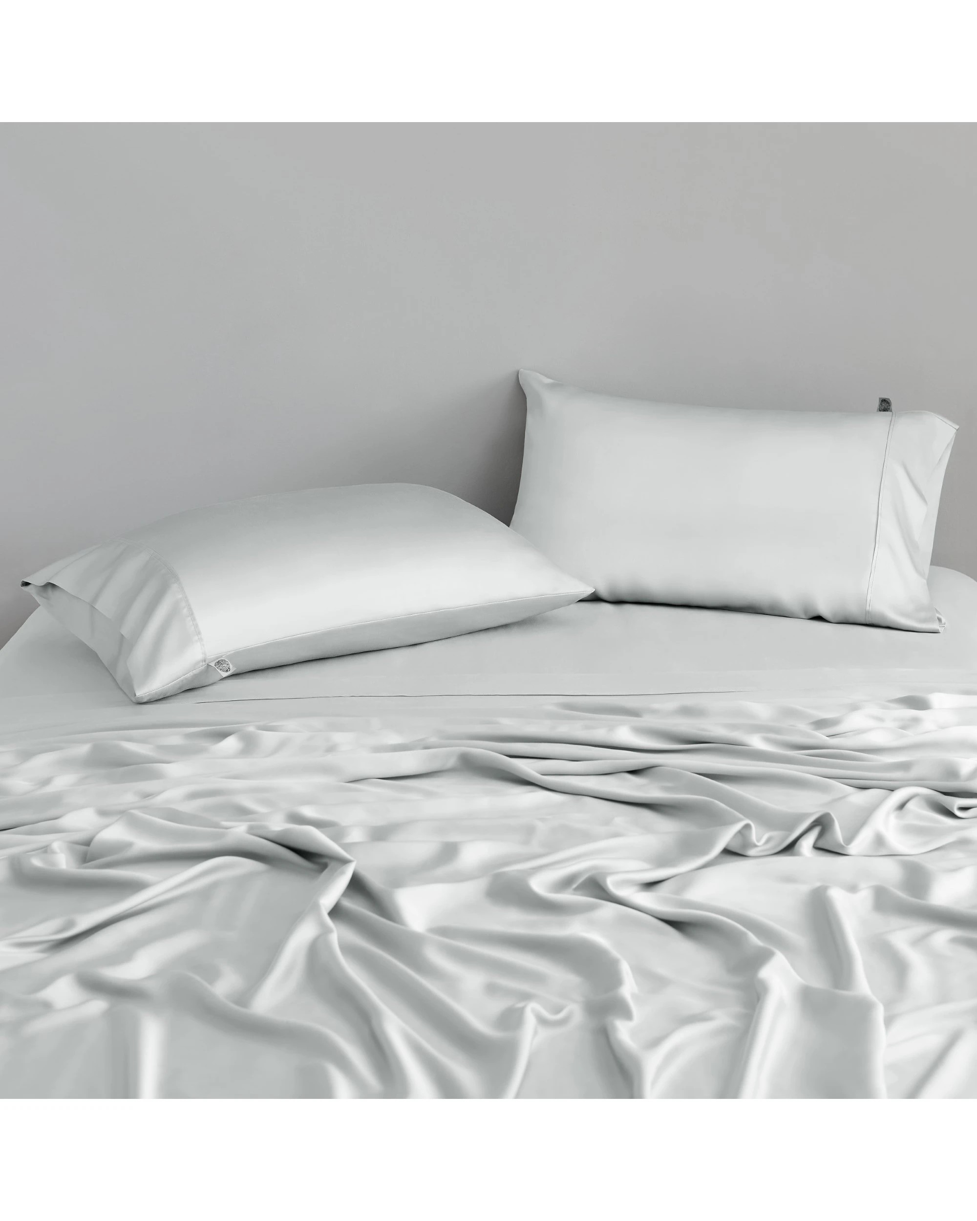 2 Natural Home 400TC 100% Bamboo Sateen Sheet Set - Single Bed - Dove Grey, 2 of 6