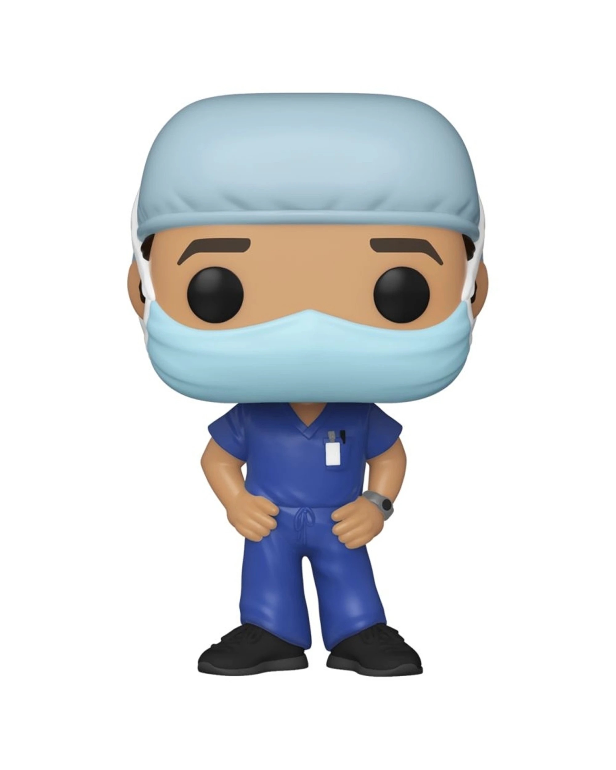 3 Pop Vinyl Figurine Heroes - Front Line Worker Male Action Figure 10cm - Blue, 3 of 3