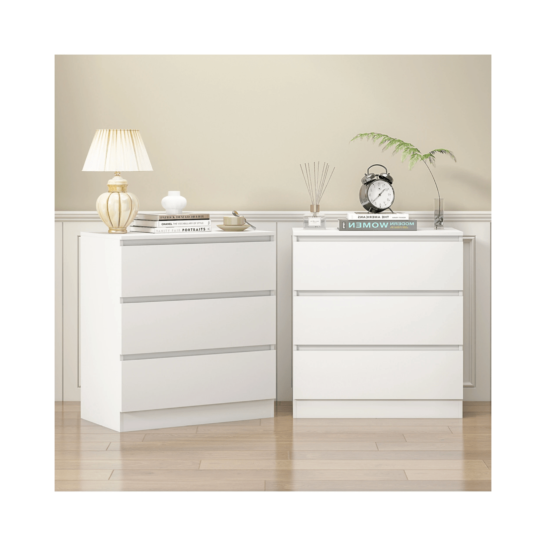 2 Advwin Bedside Table Set Of 2 Nightstand Large Storage Cabinet 3 Drawers, 2 of 8