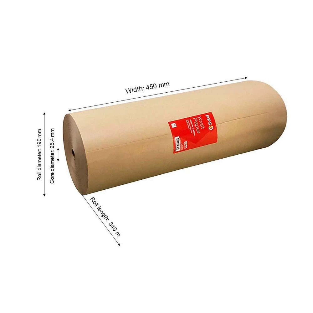 3 PPS Kraft Paper Roll 450mm x 340m Brown, 3 of 3