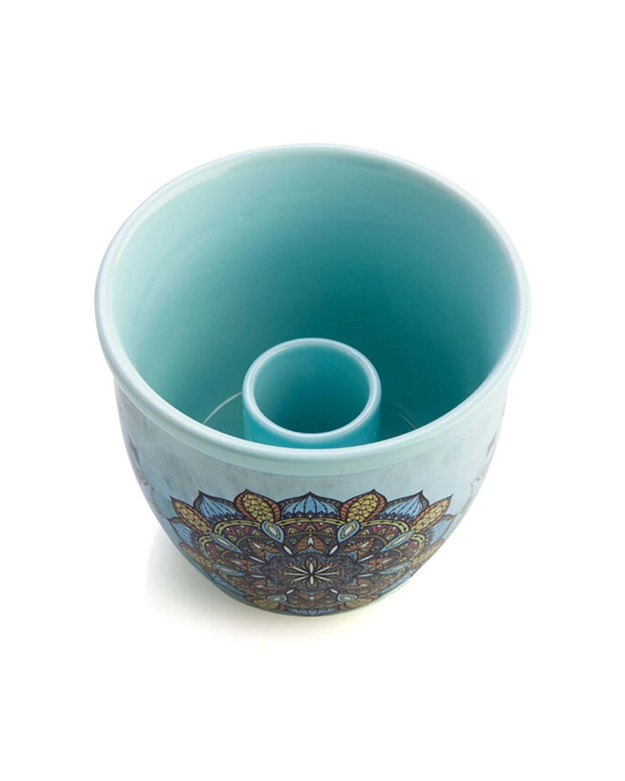 4 MDI Smudge Bowl Sage & Incense Burner Ceramic Mandala 12.5x10.5cm - Blue, 4 of 5