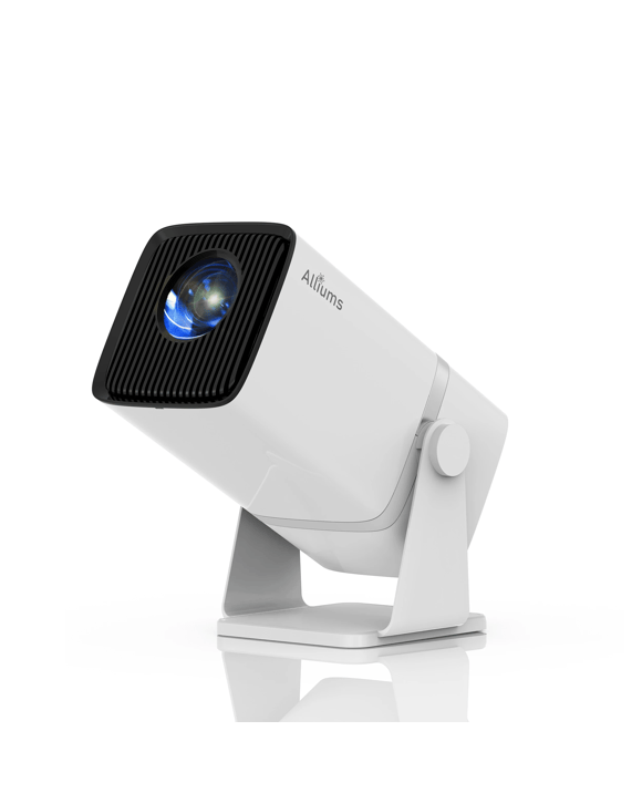 Alliums Mini Projector with 5G WiFi, 1080P Supported, PS5 & Phone - White