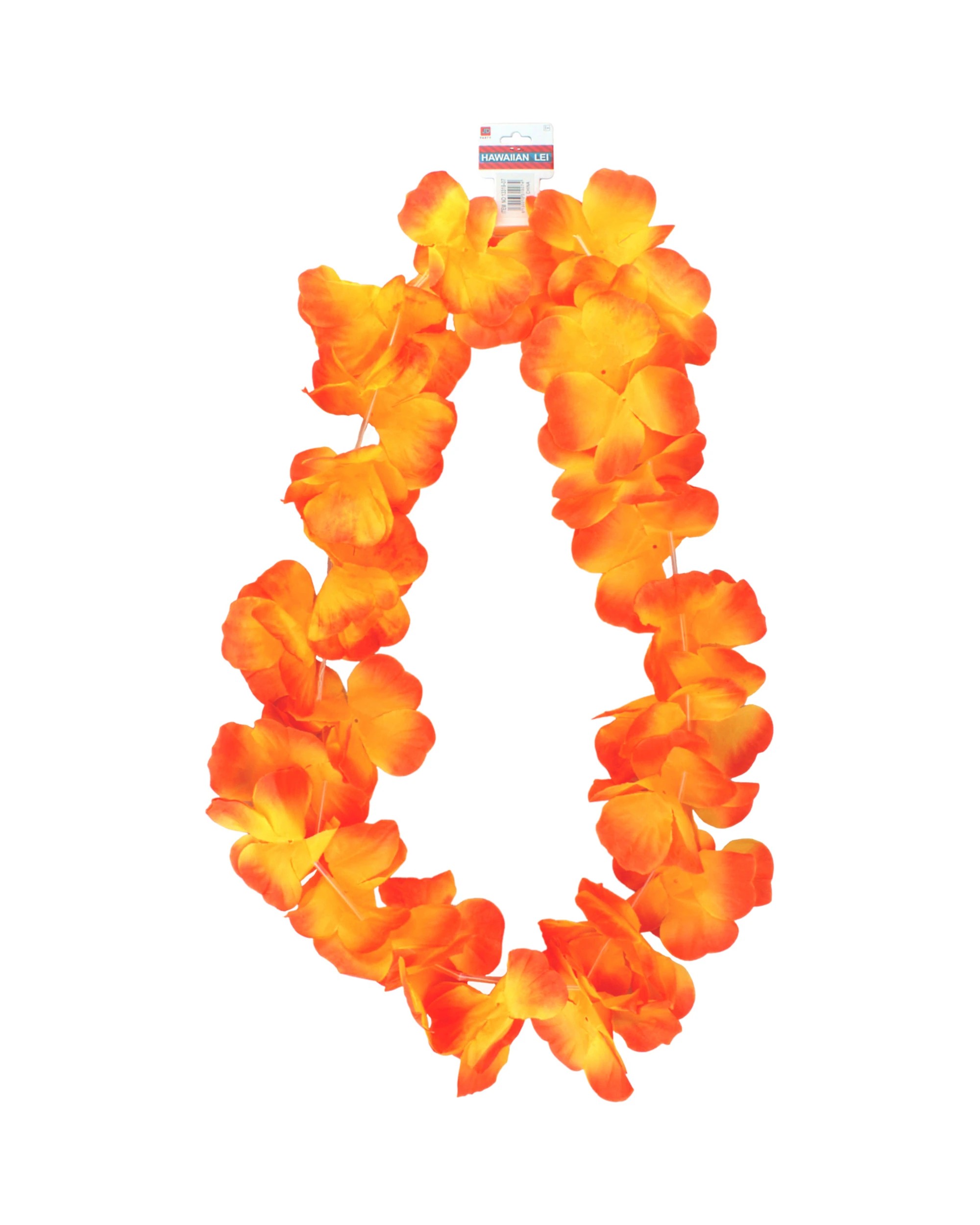 1 JD Party Two Colour Large Petal Tropical Lei - Orange, 1 of 1