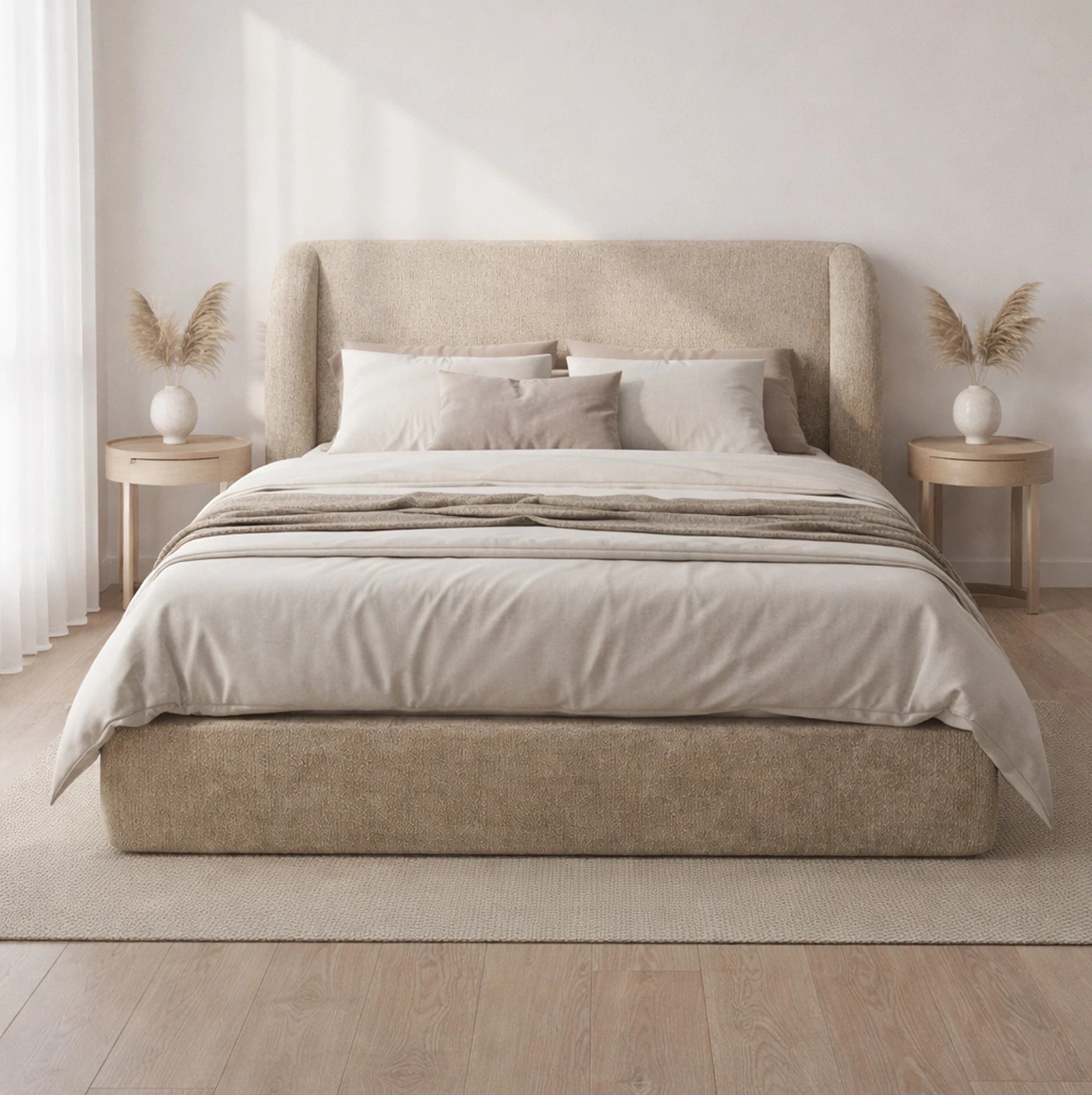 4 Milano Urbana Luxe Tool Free Bed Frame Double - Beige - Beige, 4 of 4