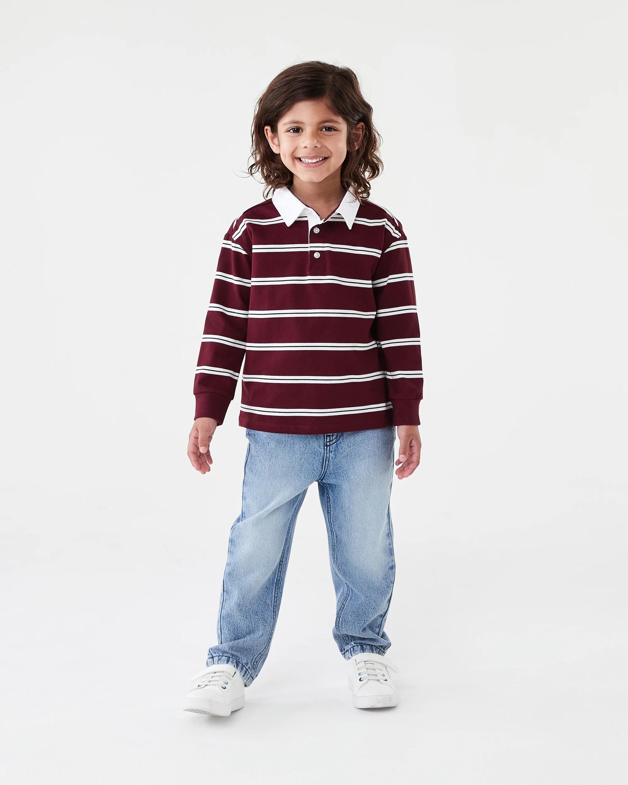 5 Straight Leg Denim Jeans Mid Wash, 5 of 6