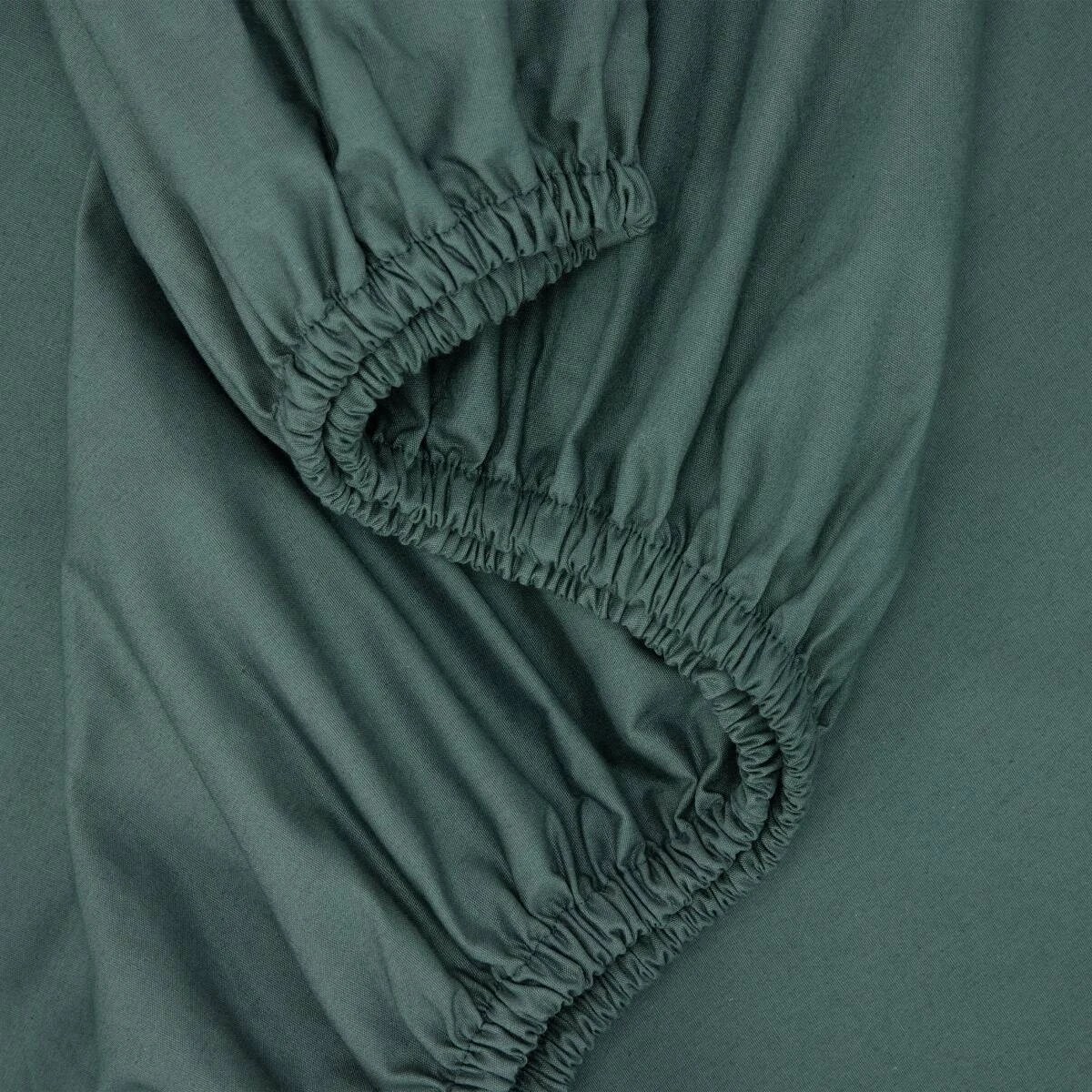 3 225 Thread Count Cotton Rich Fitted Sheet - Single Bed, Teal, 3 of 3