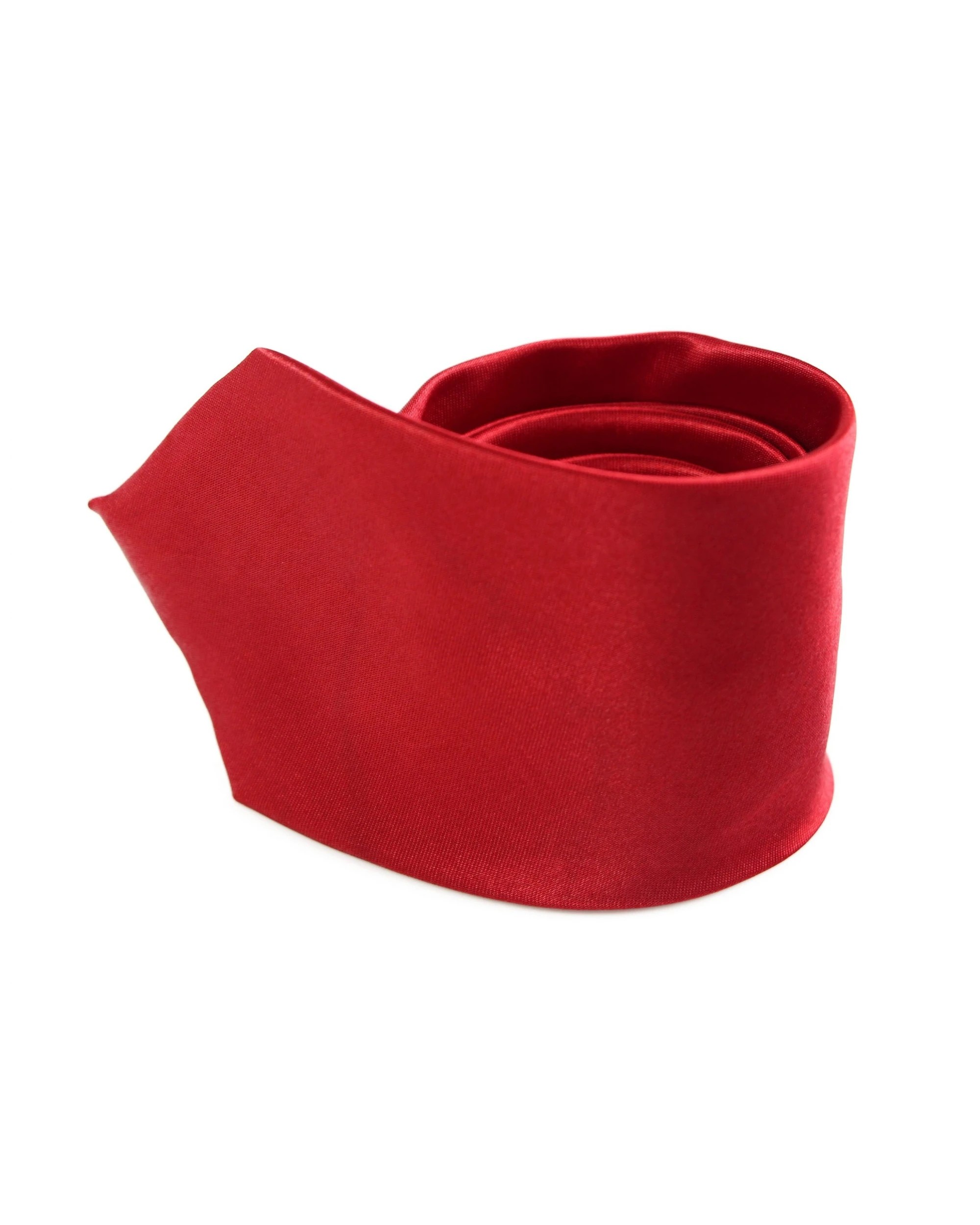 1 Zasel Mens Dark Red 8cm Plain Neck Tie - Red, 1 of 2