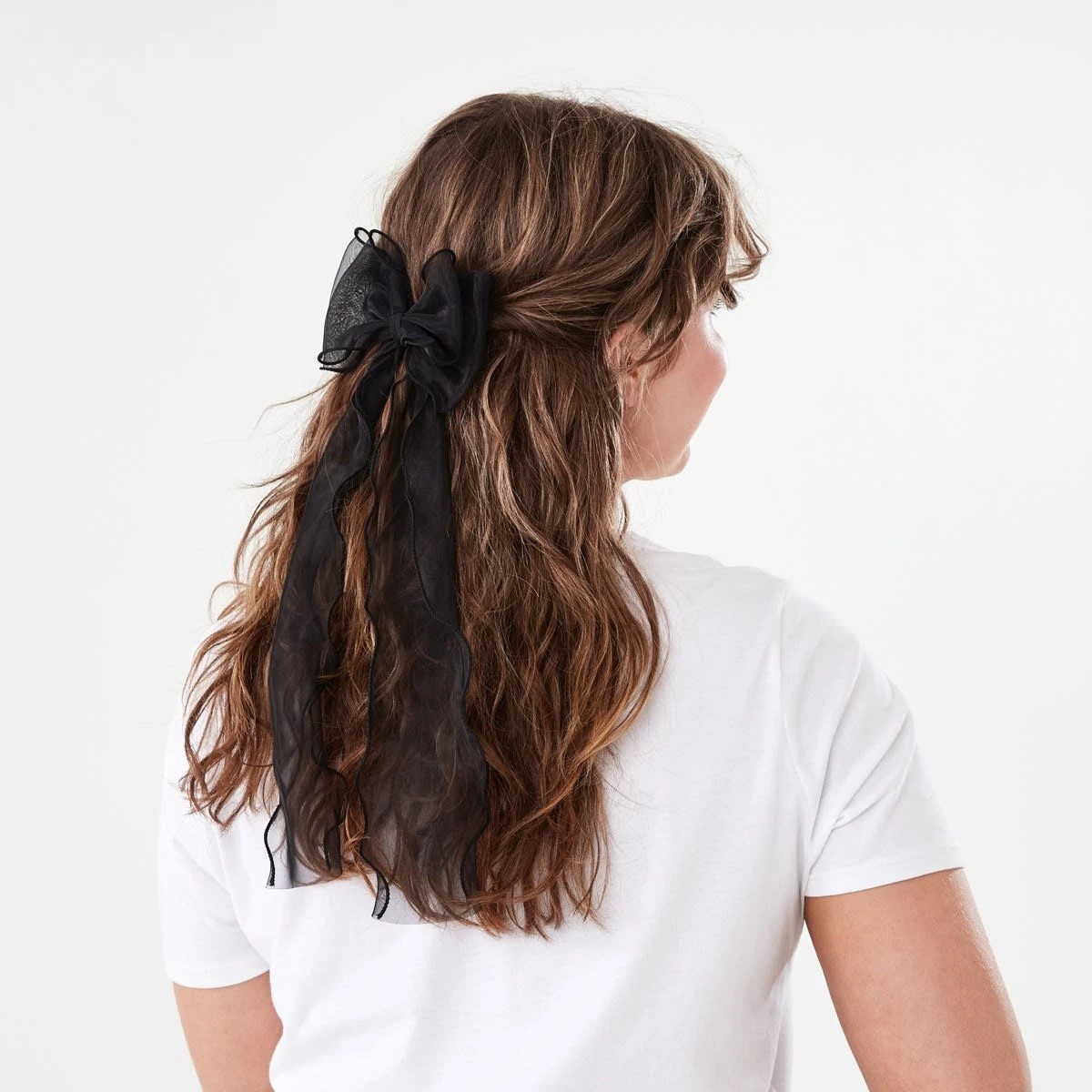 3 Black Organza Bow Hair Clip, 3 of 4