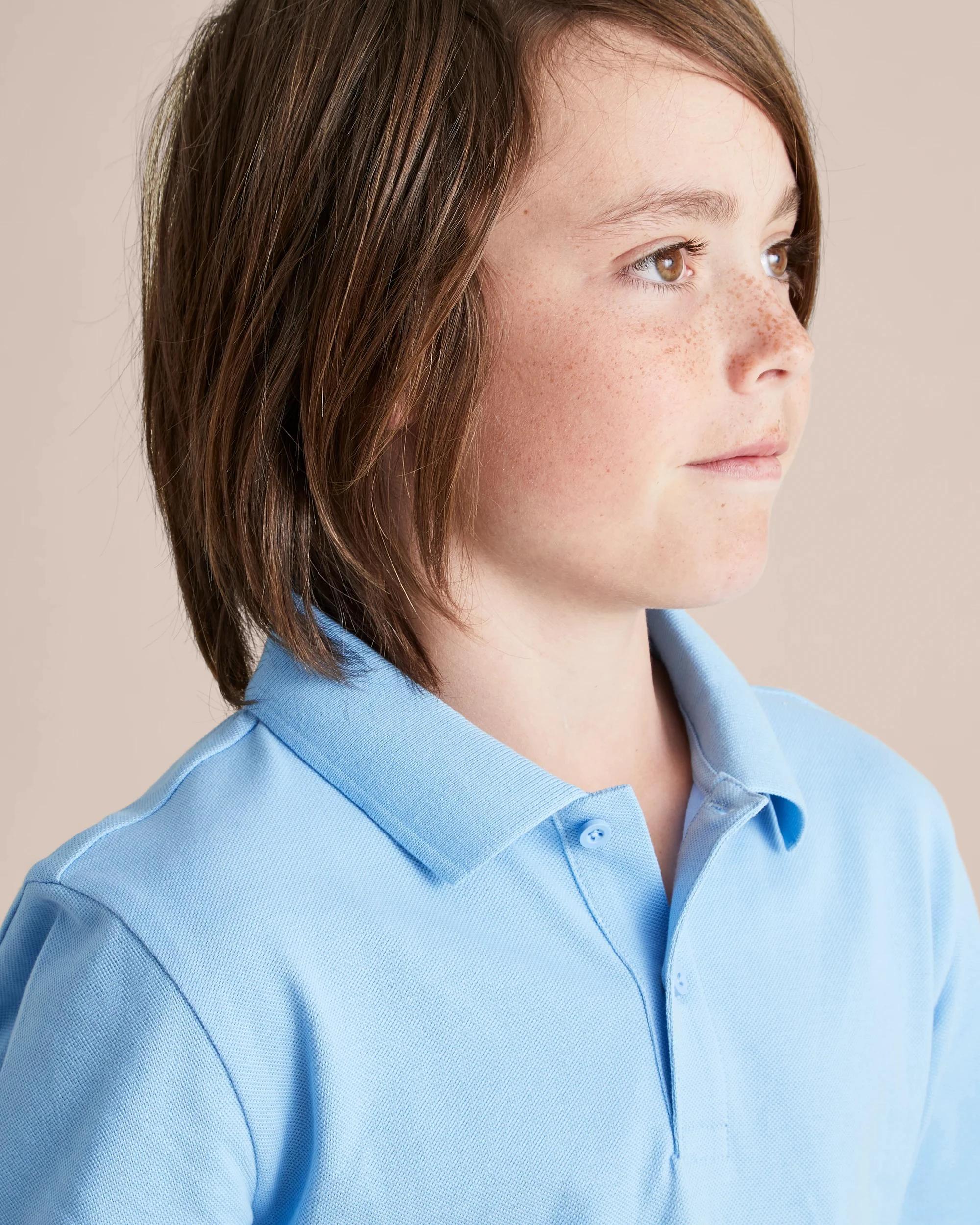 7 Target Long Sleeve Polo Top SKY BLUE, 7 of 8