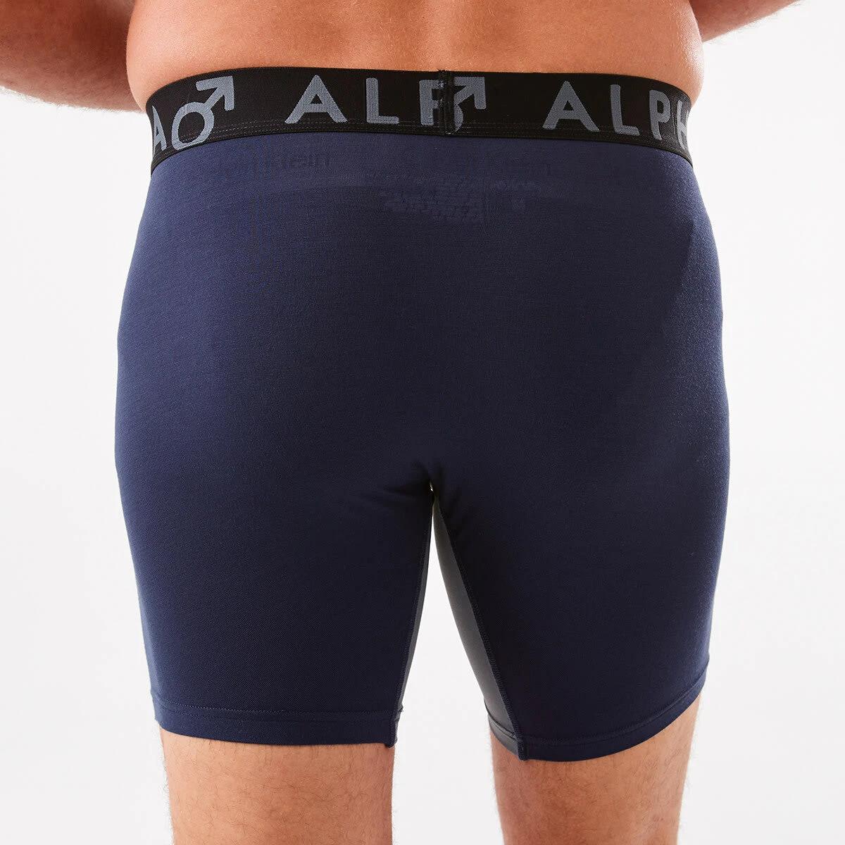 3 Bamboo Mid Length Trunks with Glide Panels DEPTHS BLUE, 3 of 5