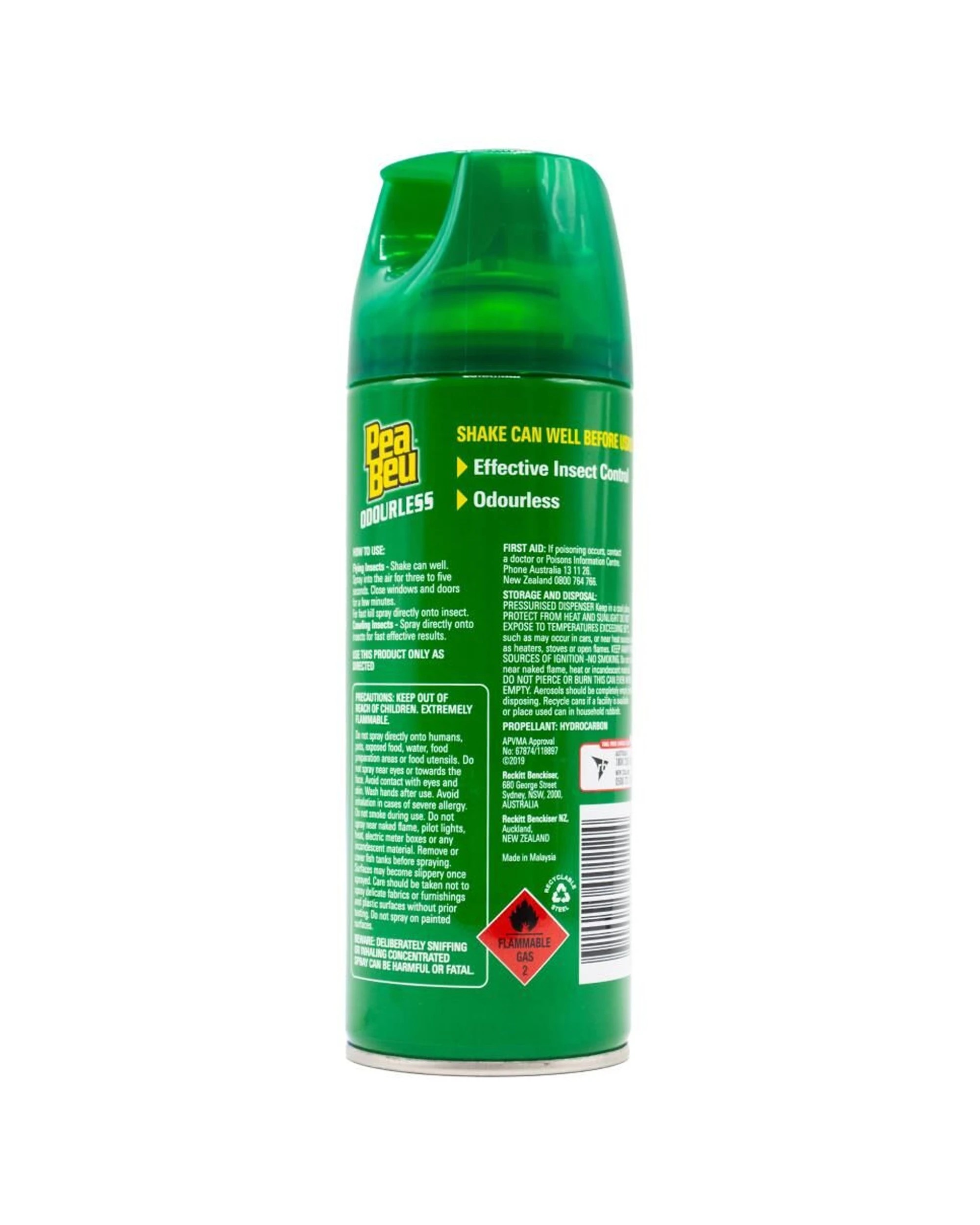 5 Pea Beu Odourless Insect Killer Spray 6 Pack Fast Killing Aerosol 250g - Multi, 5 of 5