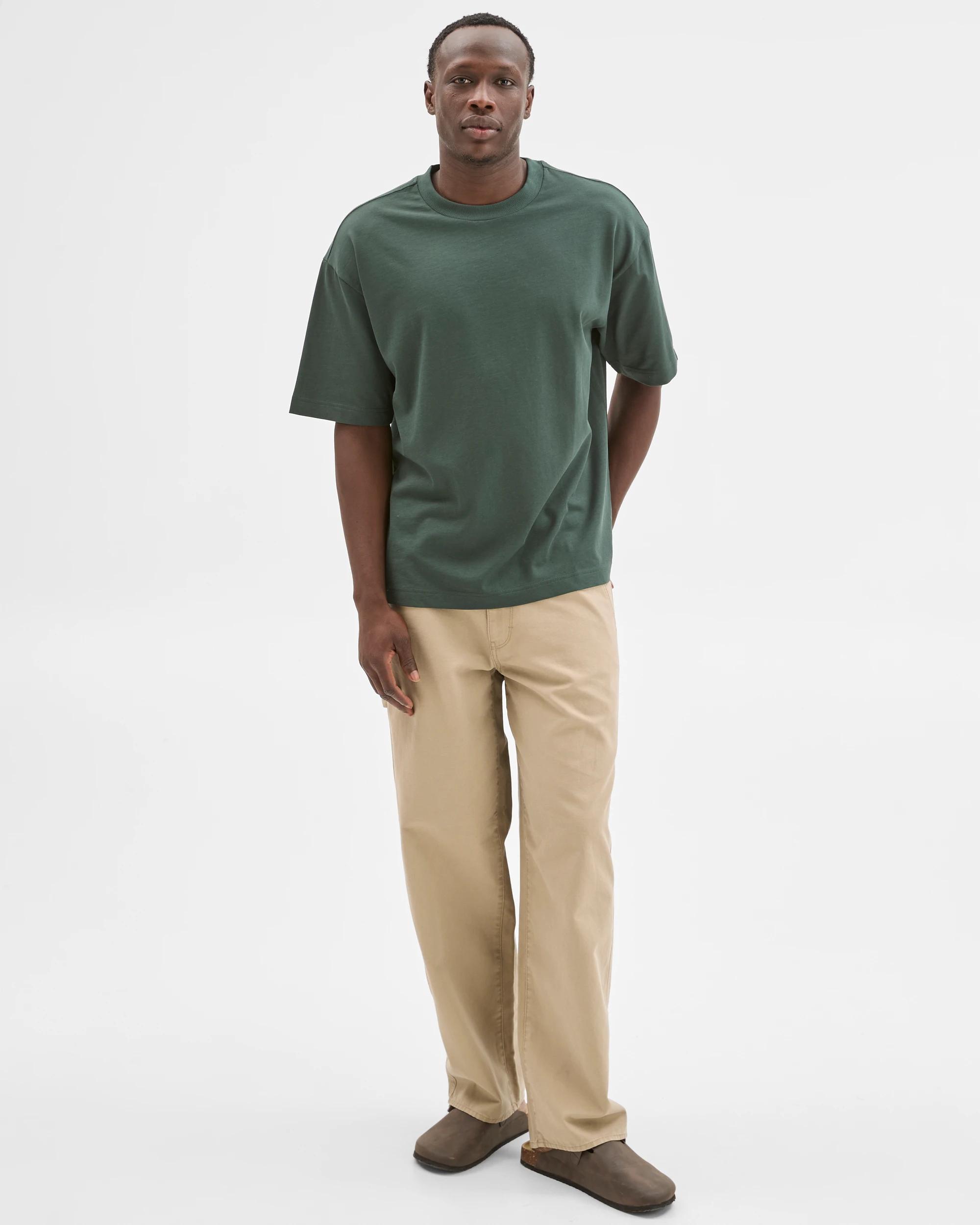 3 Commons Australian Cotton Oversized Heavy Core T-Shirt DARK GREEN, 3 of 6