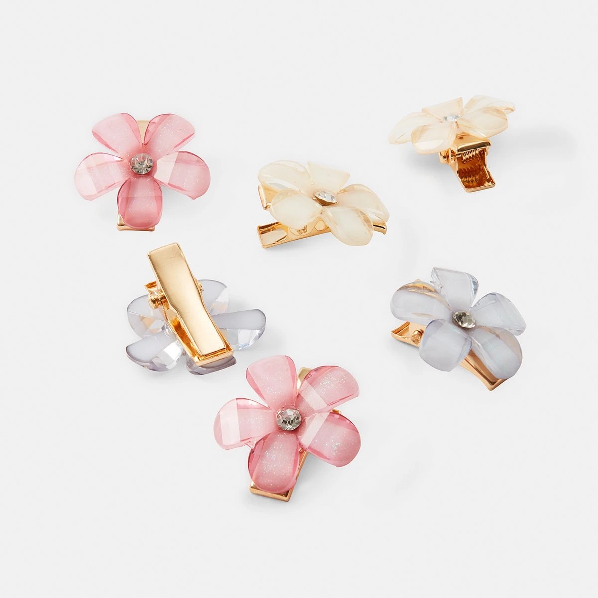 2 6 Pack Diamante Flower Hair Clip, 2 of 4