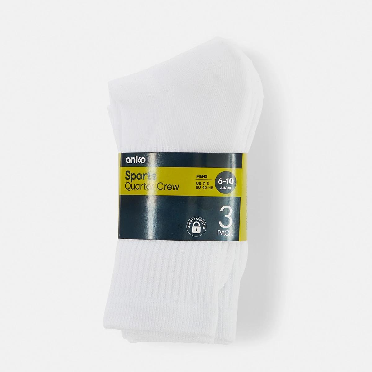 3 3 Pack Crew Sport Socks WHITE, 3 of 3