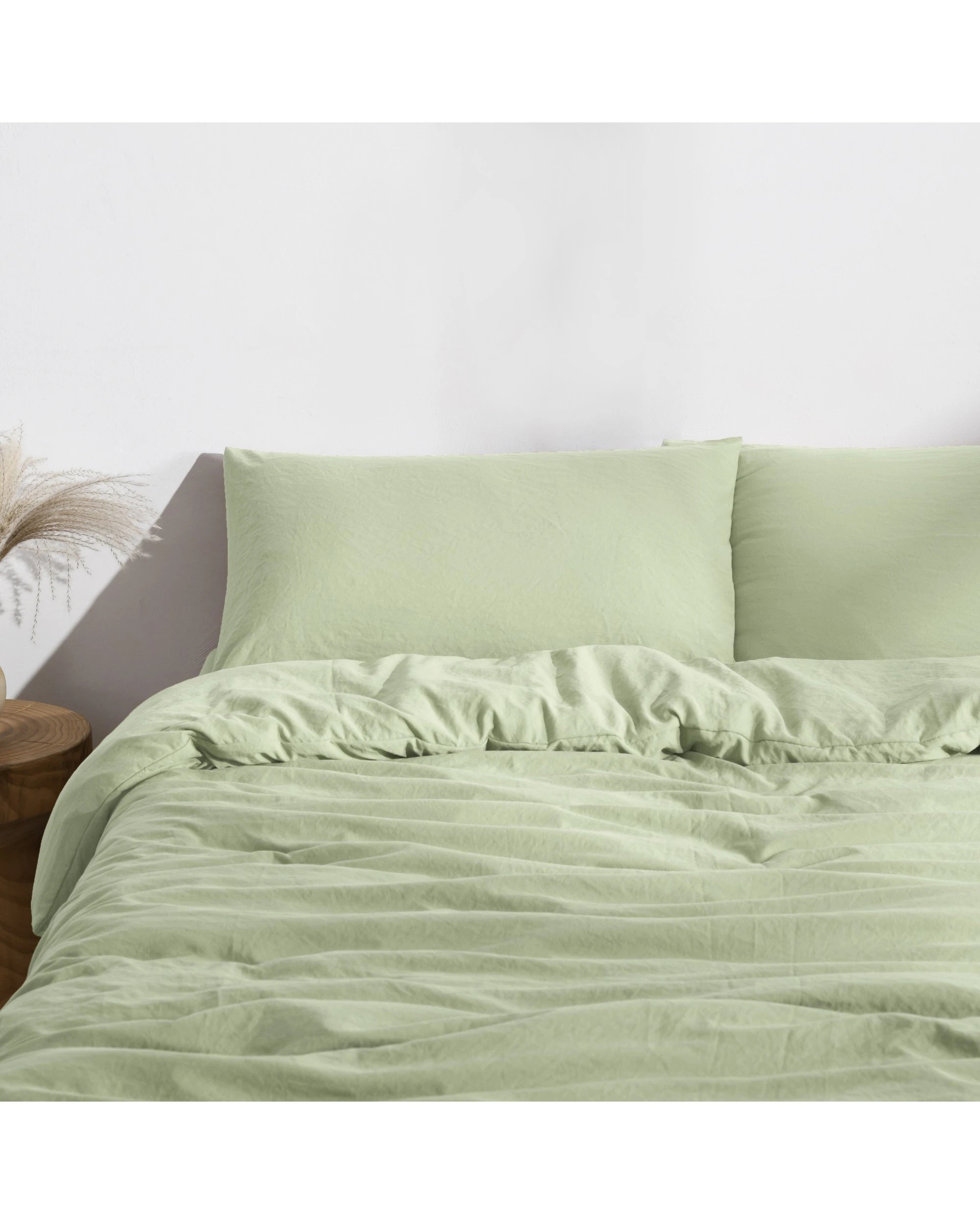5 Dreamaker Superfine Washed Microfibre Quilt Cover Set - King Single Bed - Green, 5 of 7