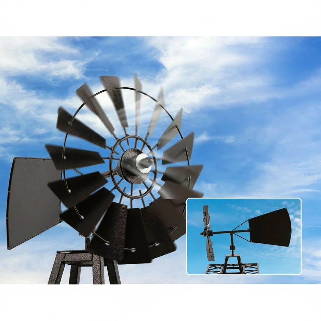 4 Gardeon Garden Windmill 160cm Metal Ornaments Outdoor Decor Ornamental Wind Mill - Multi, 4 of 6