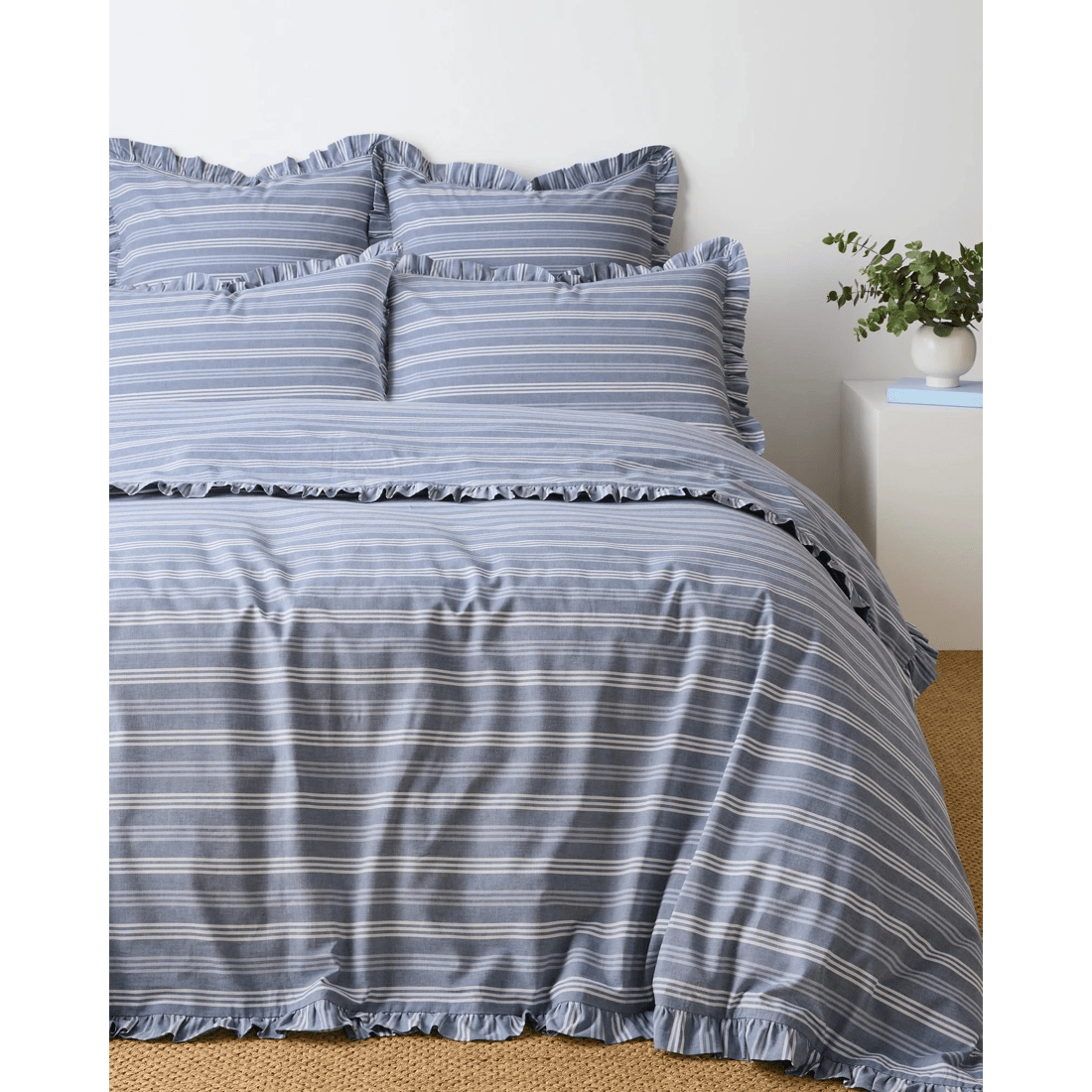 1 Target Yarn Dyed Stripe Cotton Quilt Cover Set - Blue, 1 of 3