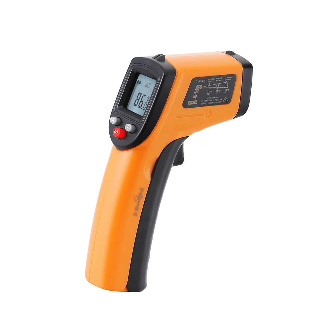 1 5-star Chef Laser Infrared Thermometer Food Digital Temperature Gun Smoker Pizza BBQ - Orange, 1 of 2
