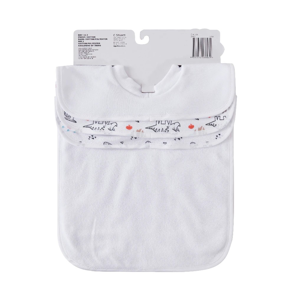 2 Big Softies 3 Pack Popover Bibs, Dino, 2 of 5