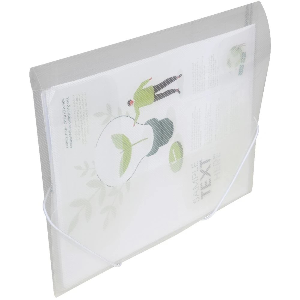 3 J.Burrows A4 Elastic Document Wallet Clear, 3 of 3