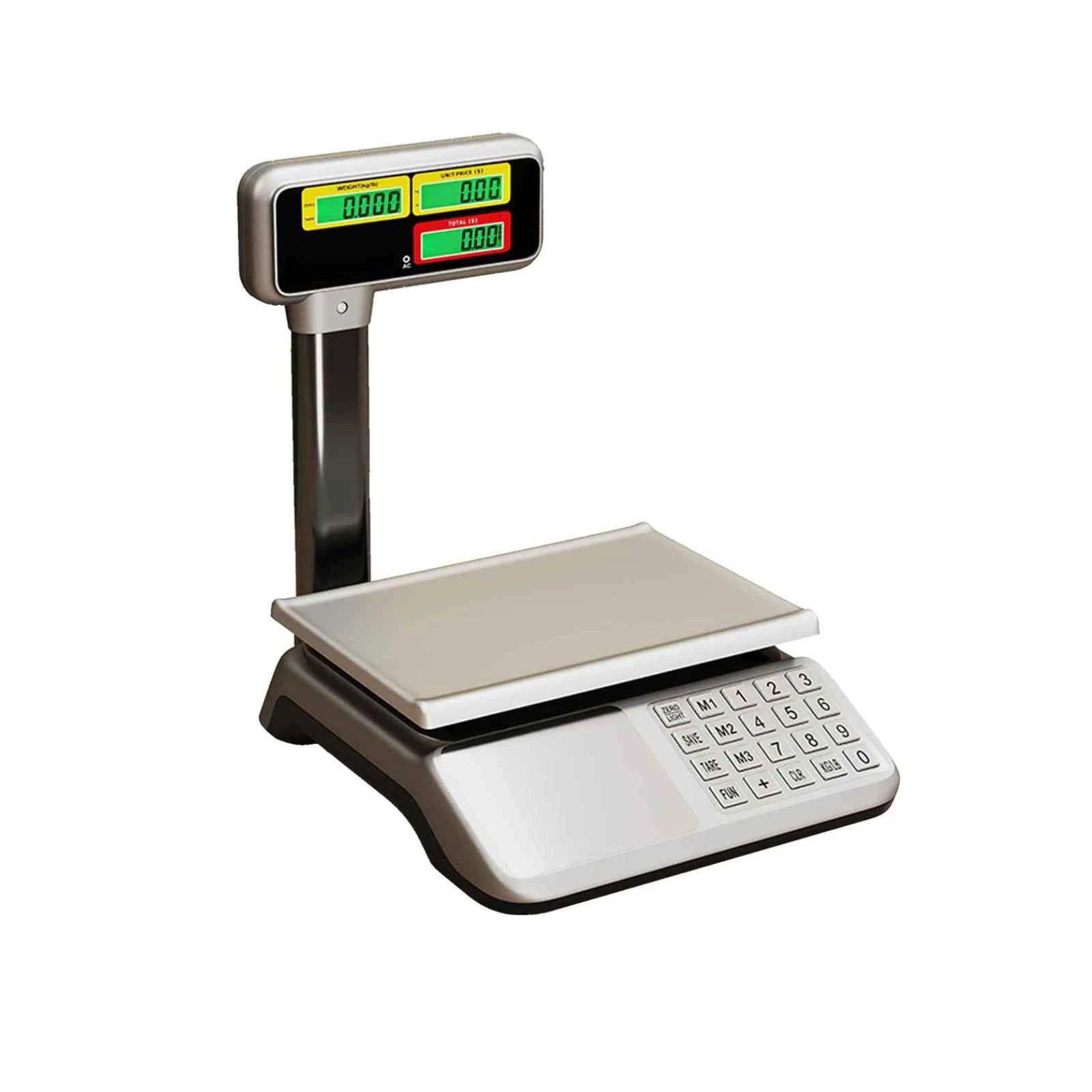 1 Costway 40kg Price Computing Scale Electronic Digital Weight Scale w/Pole LCD Display - Silver, 1 of 1