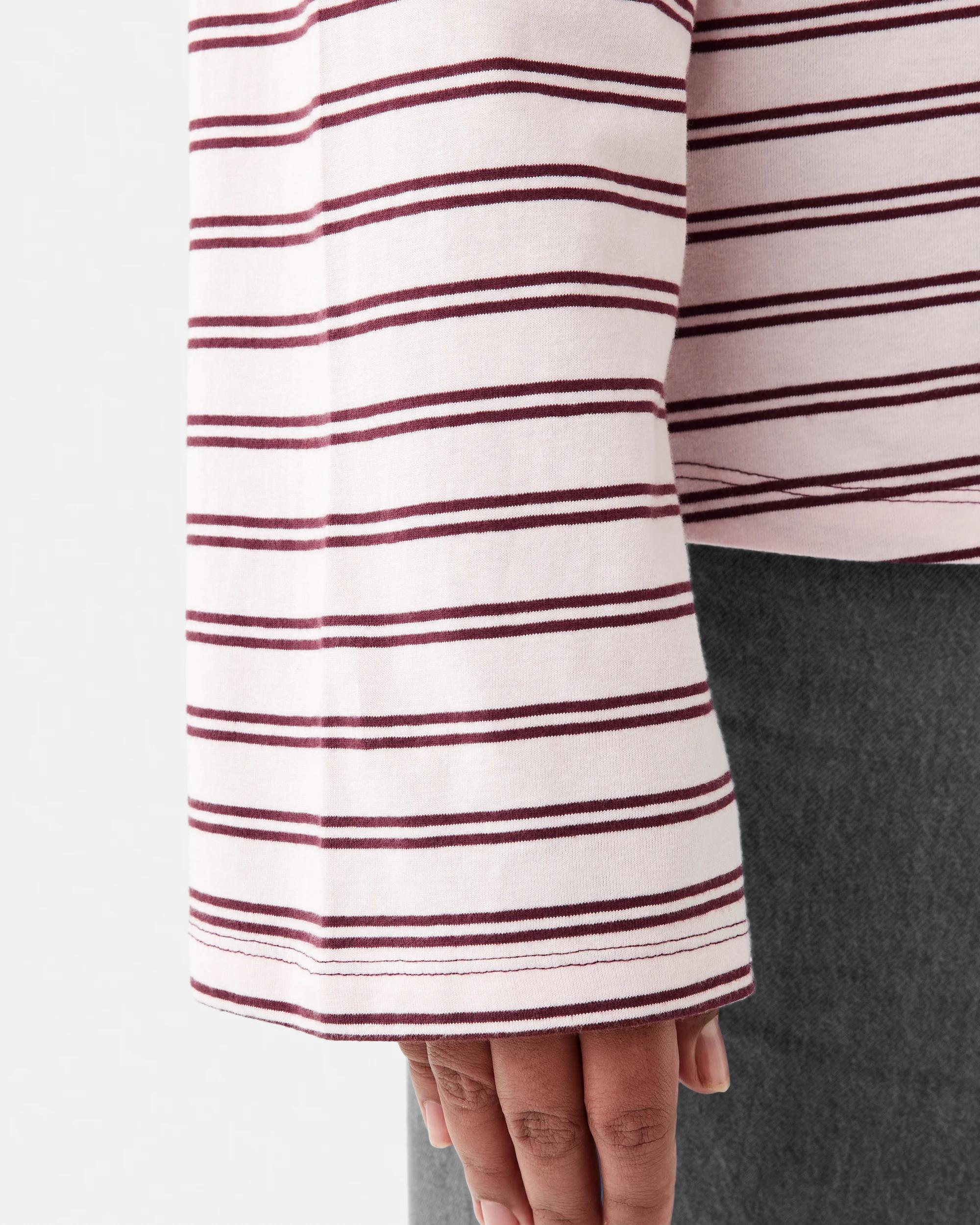 6 Curve Long Sleeve Stripe T‑shirt Pink Strp, 6 of 7