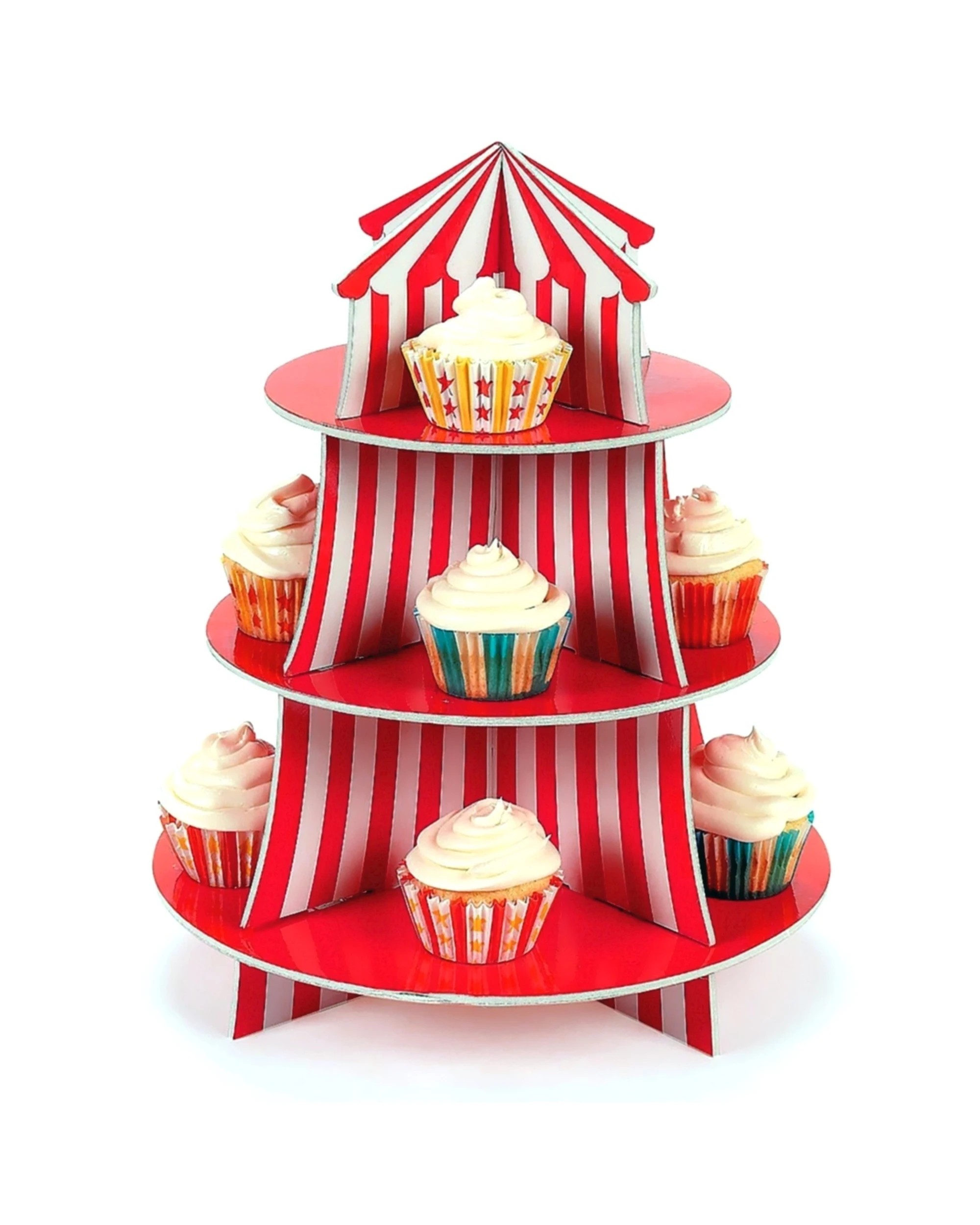 1 Fun Express Circus Cupcake Stand - Red, 1 of 1
