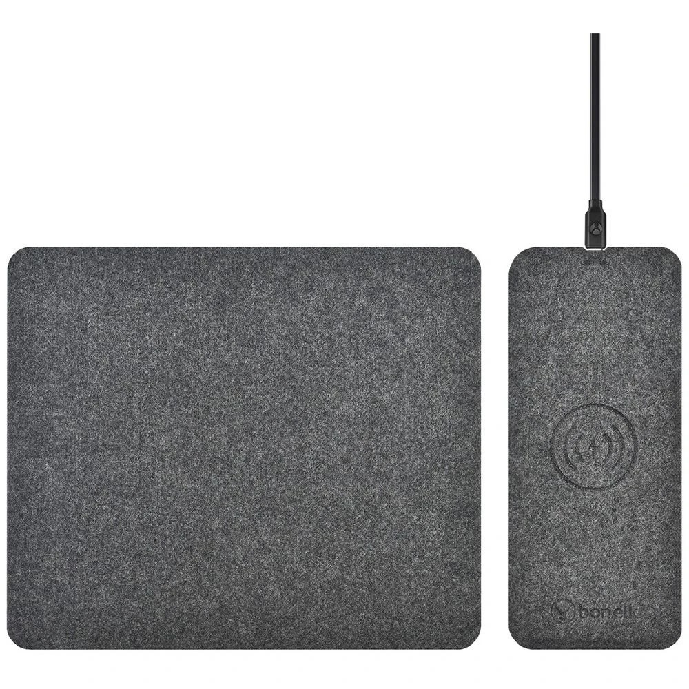 1 Bonelk QI Wireless Charging Split Mouse Mat Grey, 1 of 5
